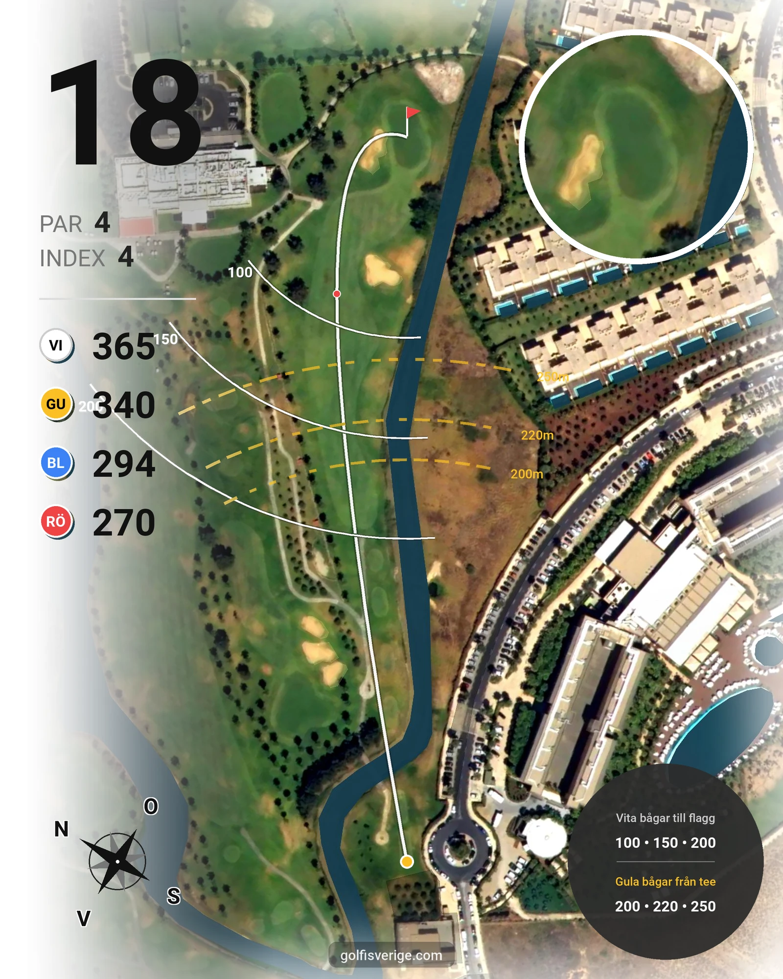 Banguide Salgados på SoloGolf - GolfiSpanien - Hål 18 karta