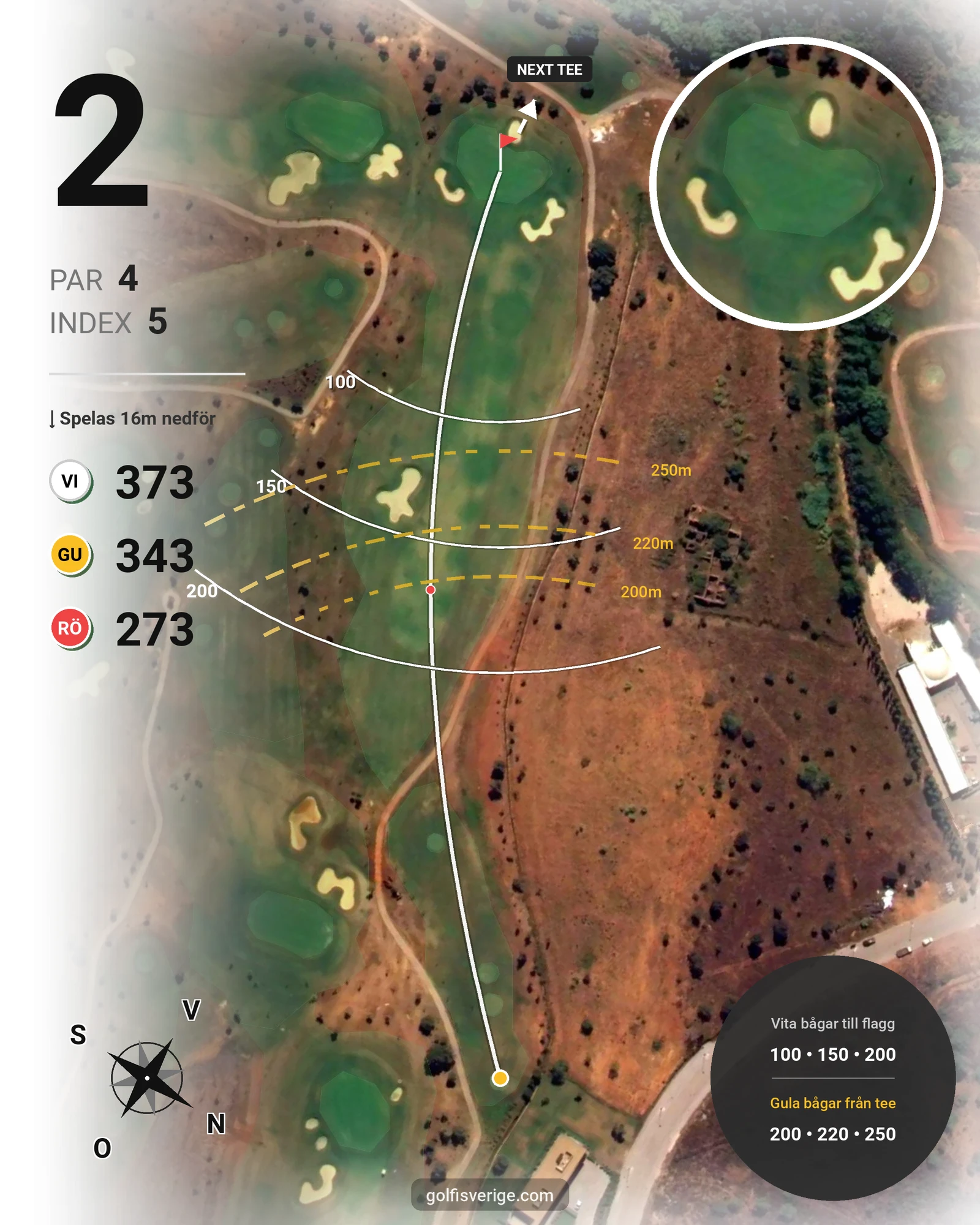 Banguide Morgado på SoloGolf - GolfiSpanien - Hål 2 karta