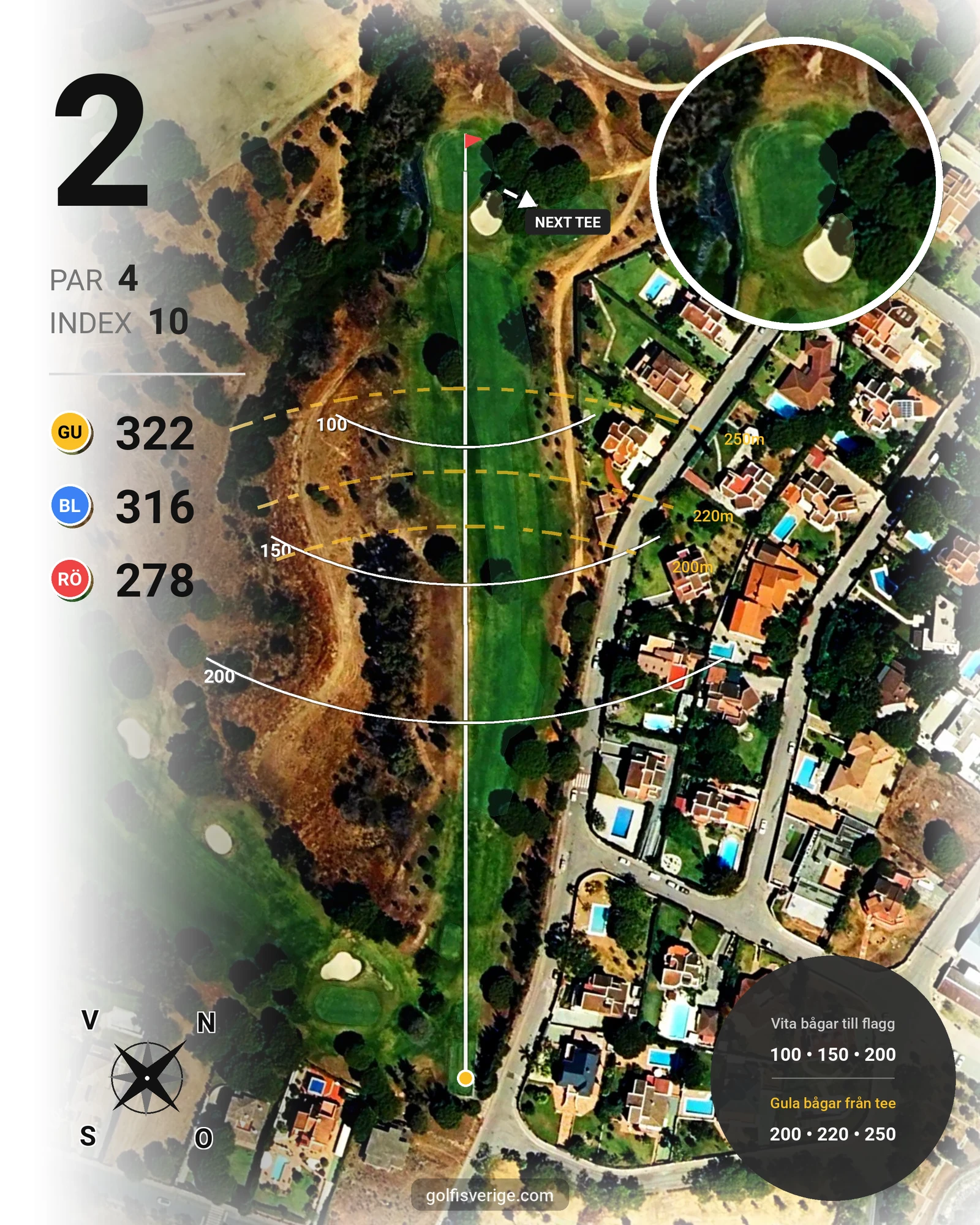 Banguide Bellavista på SoloGolf - GolfiSpanien - Hål 2 karta