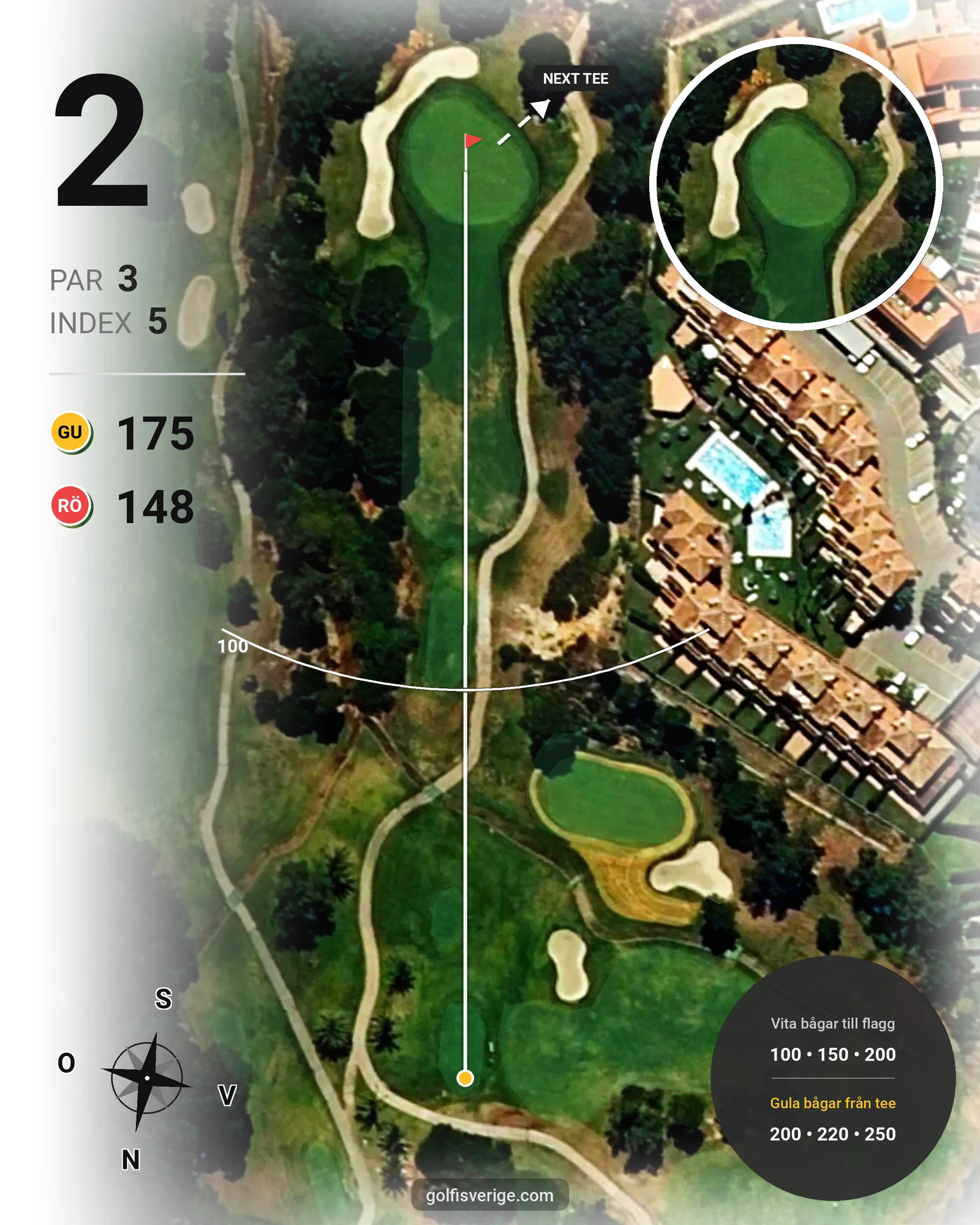 Banguide Islantilla 10-27 på SoloGolf - GolfiSpanien - Hål 2 karta