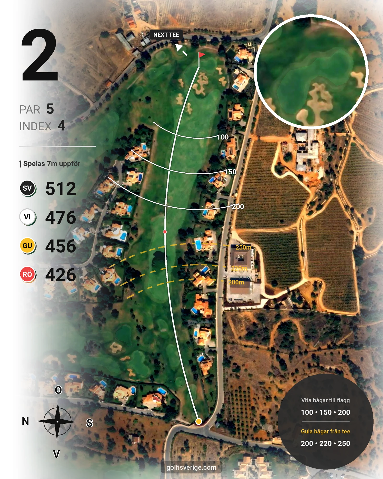 Banguide Gramacho på SoloGolf - GolfiSpanien - Hål 2 karta