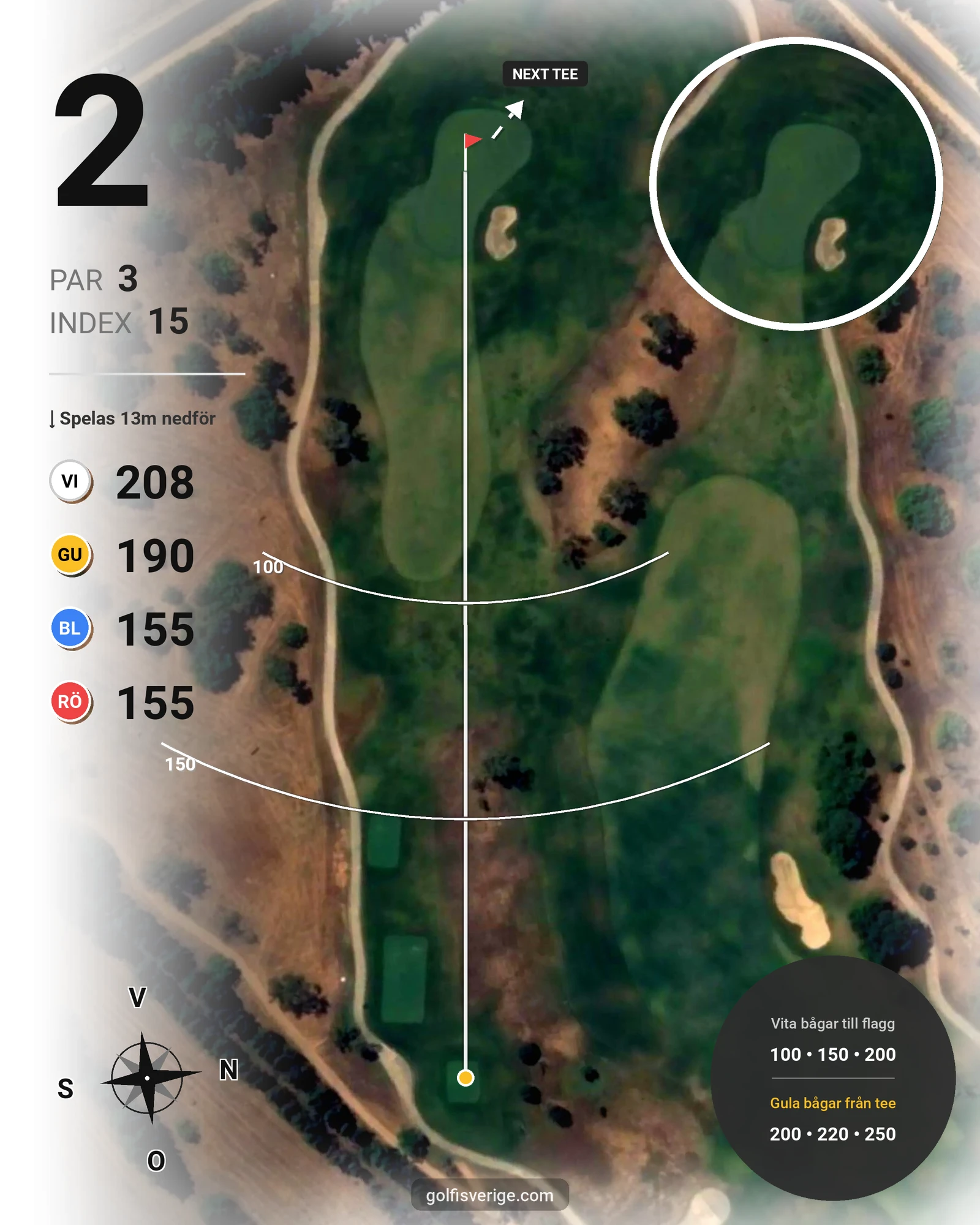 Banguide Palmares Alvor/Lagos på SoloGolf - GolfiSpanien - Hål 2 karta