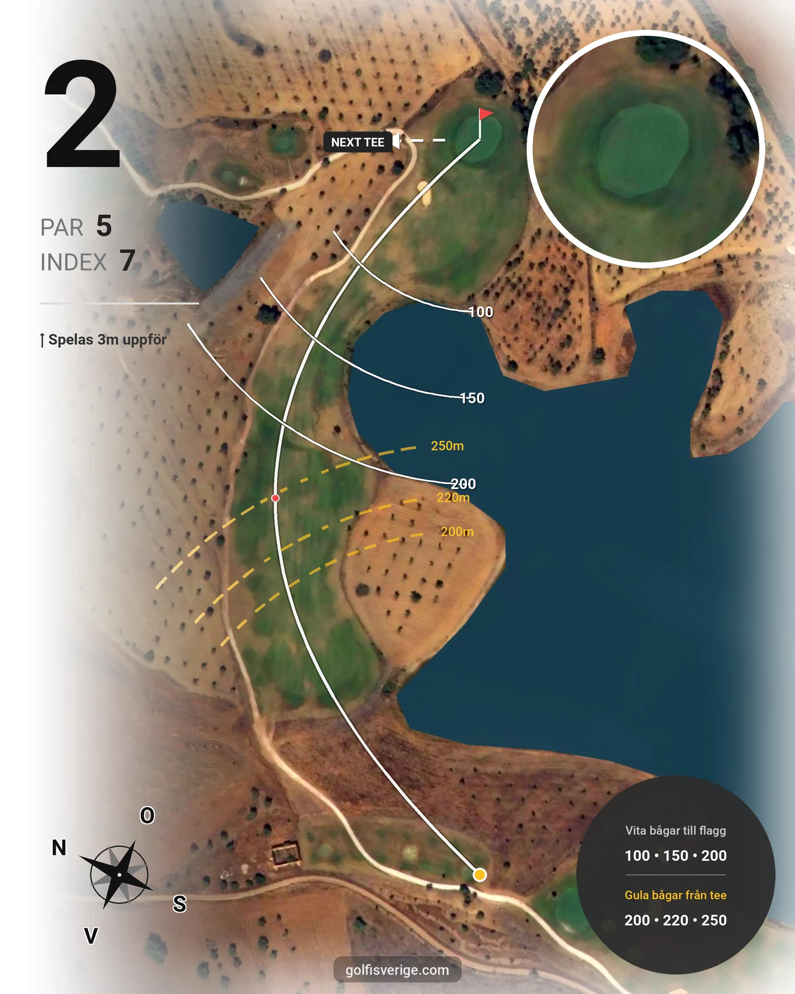 Banguide Alamos på SoloGolf - GolfiSpanien - Hål 2 karta