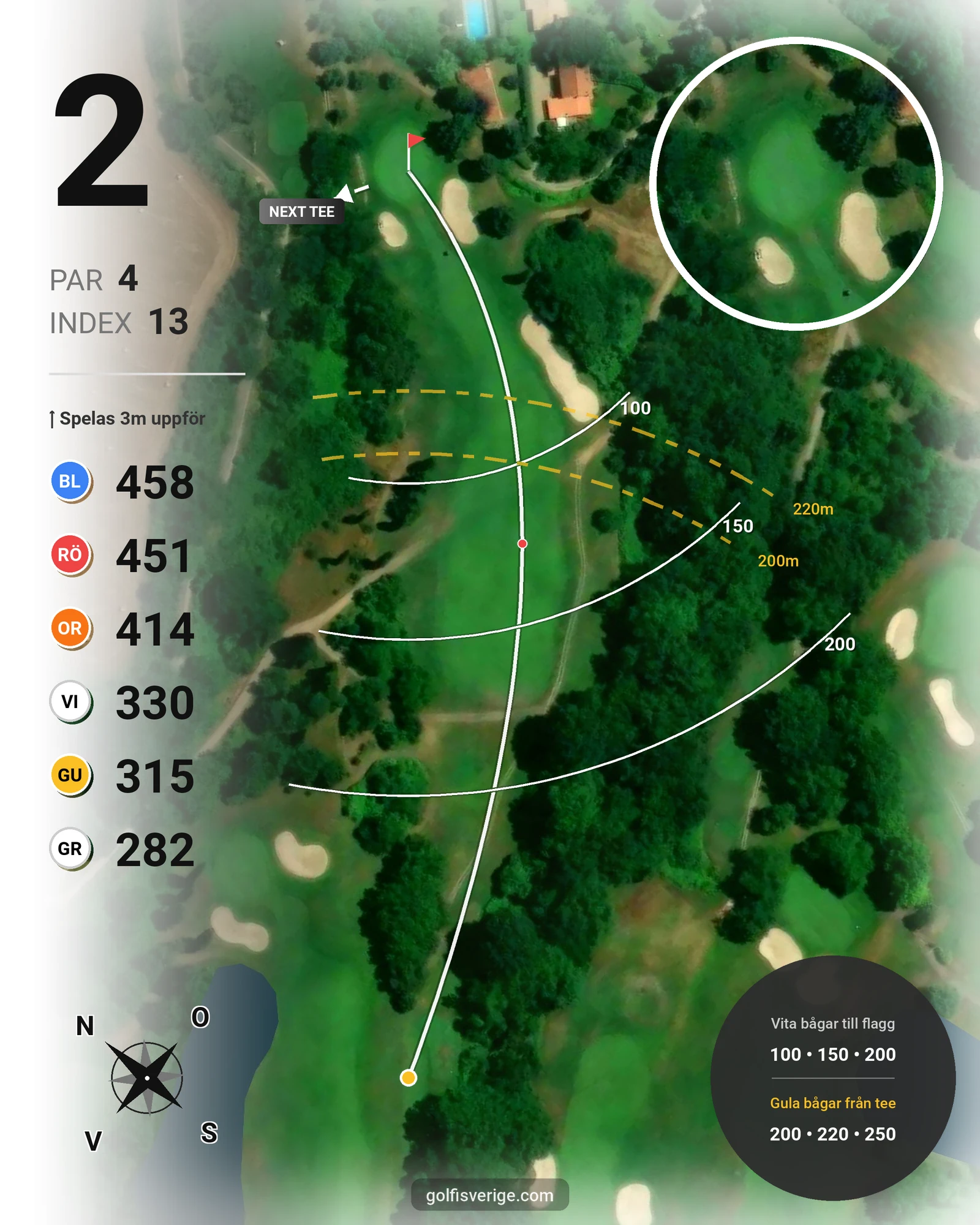 Banguide Golf Nazionale på SoloGolf - GolfiSpanien - Hål 2 karta