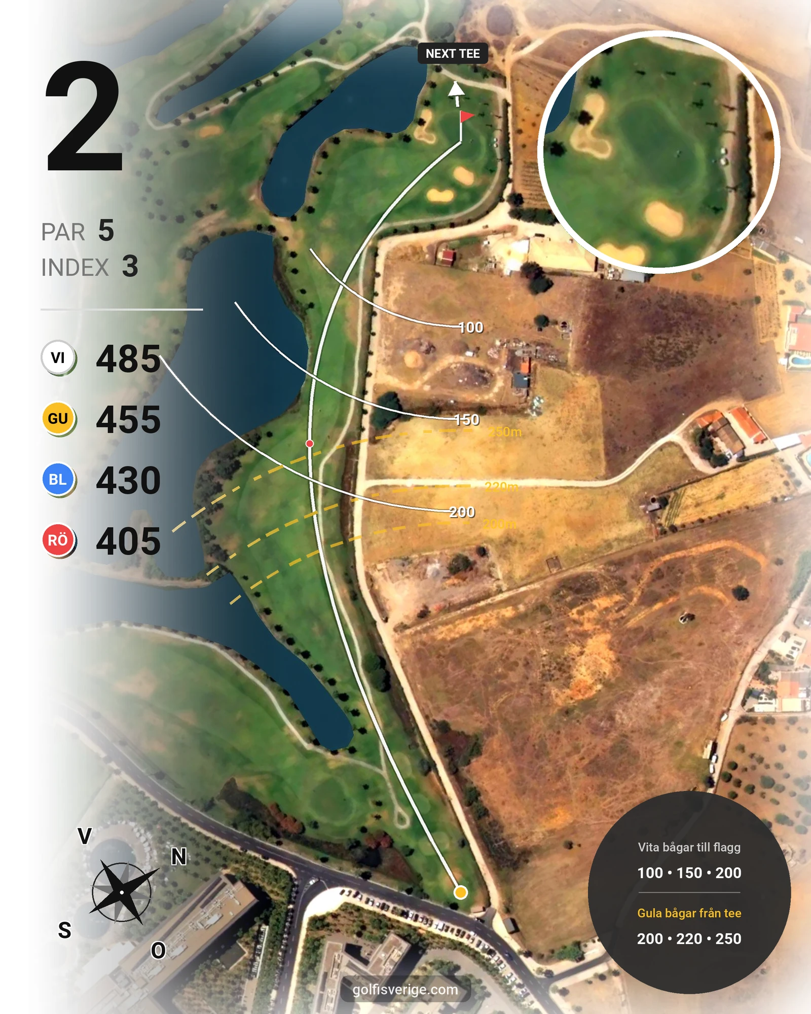 Banguide Salgados på SoloGolf - GolfiSpanien - Hål 2 karta