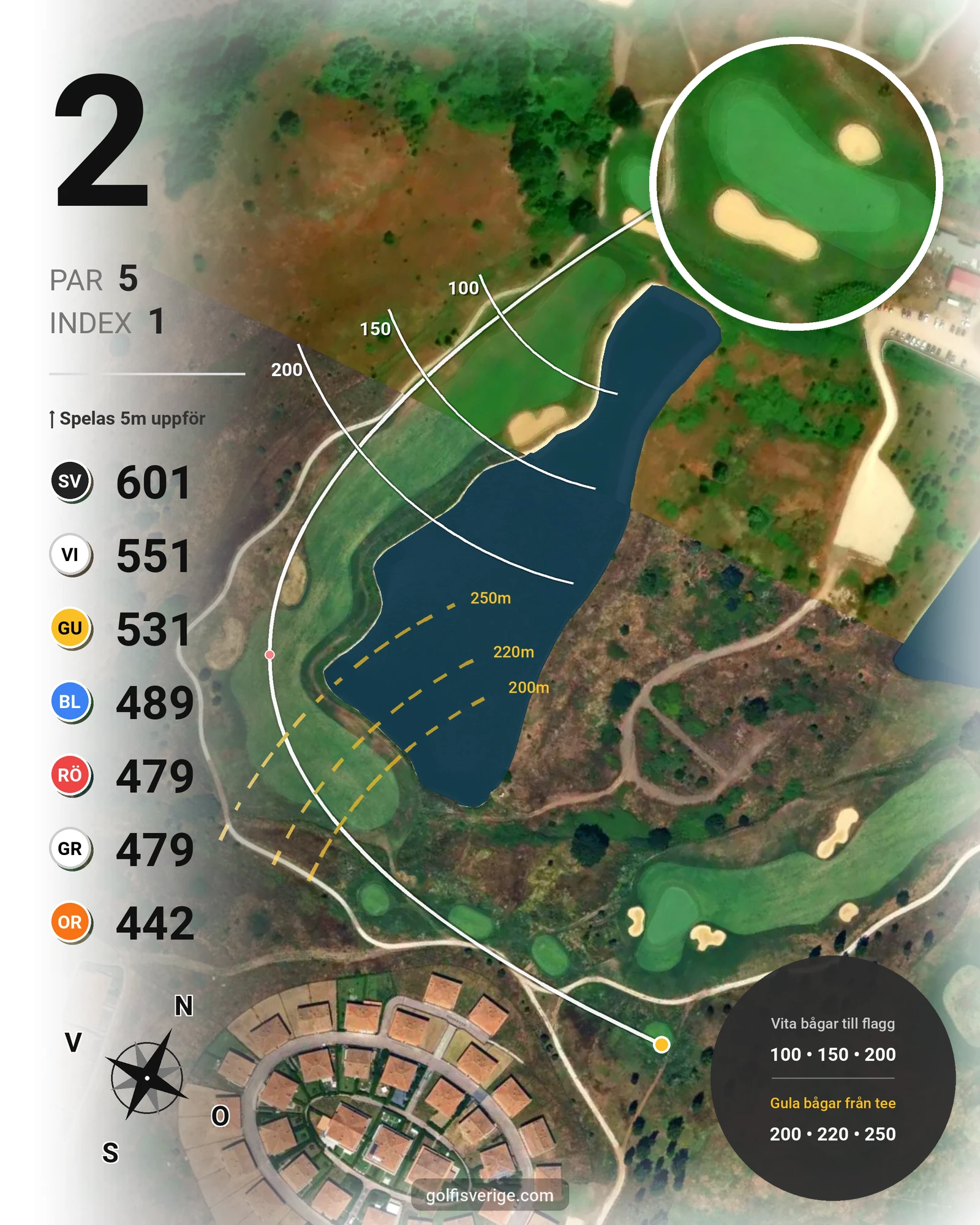 Banguide Terre dei Consoli på SoloGolf - GolfiSpanien - Hål 2 karta