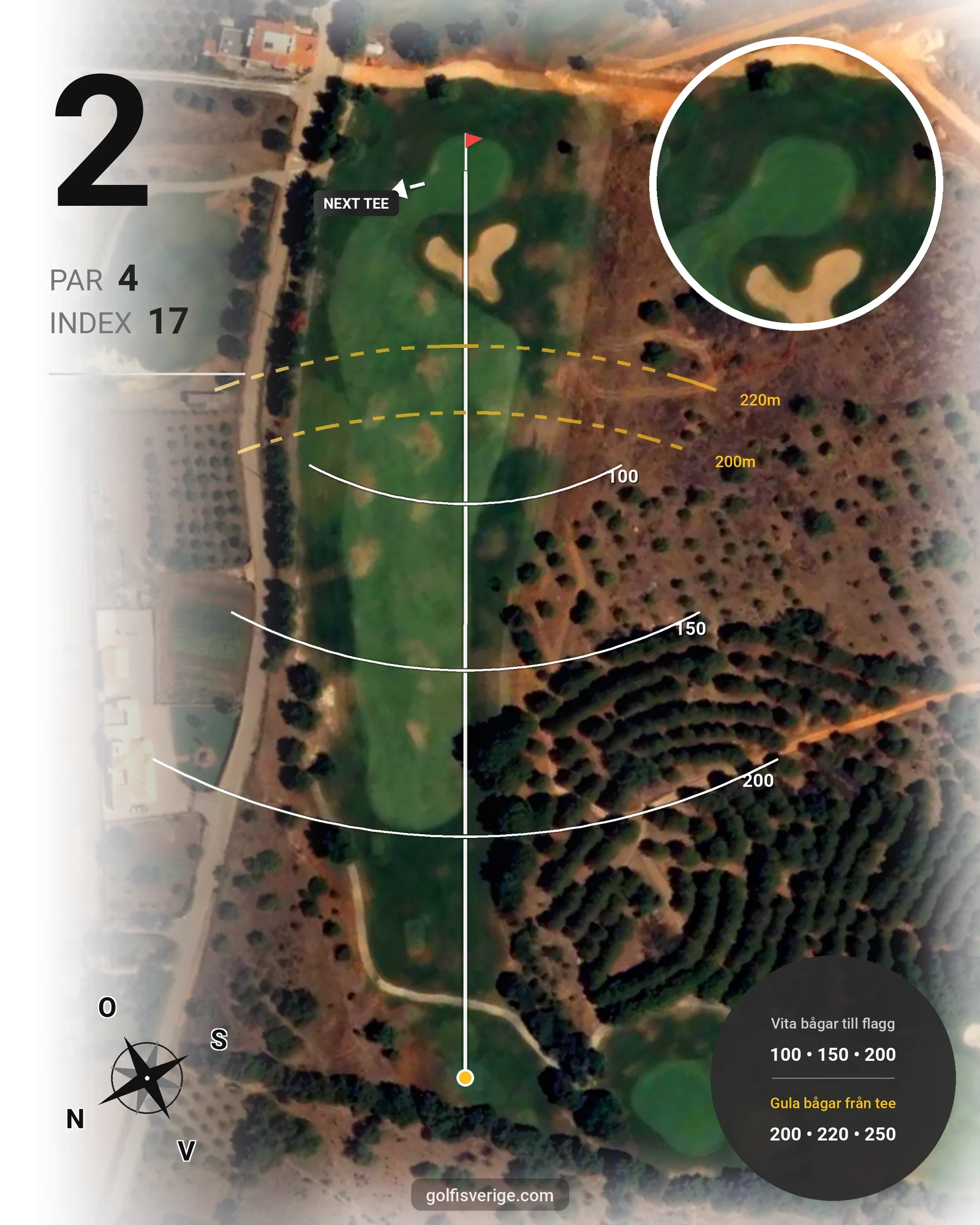 Banguide Silves på SoloGolf - GolfiSpanien - Hål 2 karta