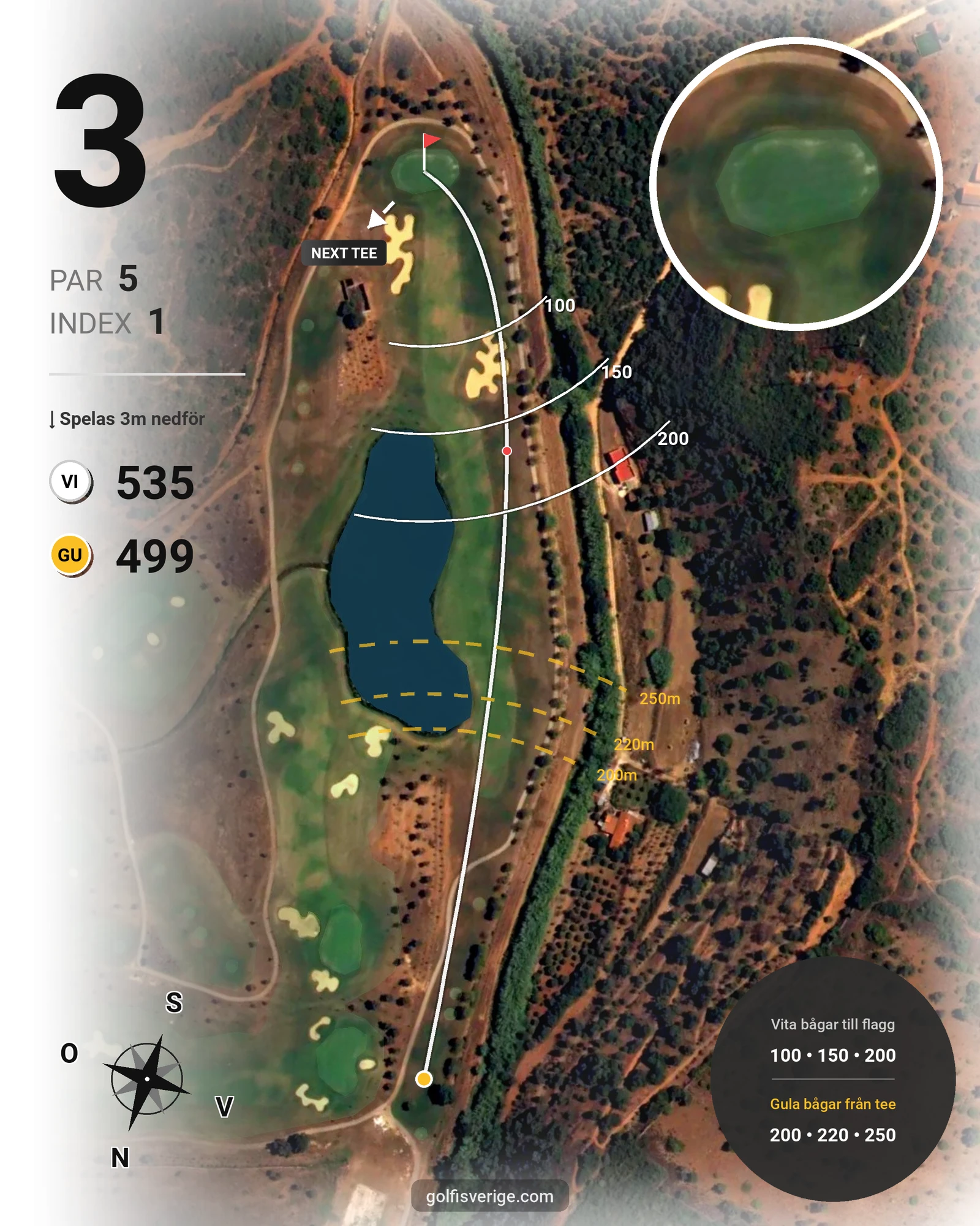 Banguide Morgado på SoloGolf - GolfiSpanien - Hål 3 karta