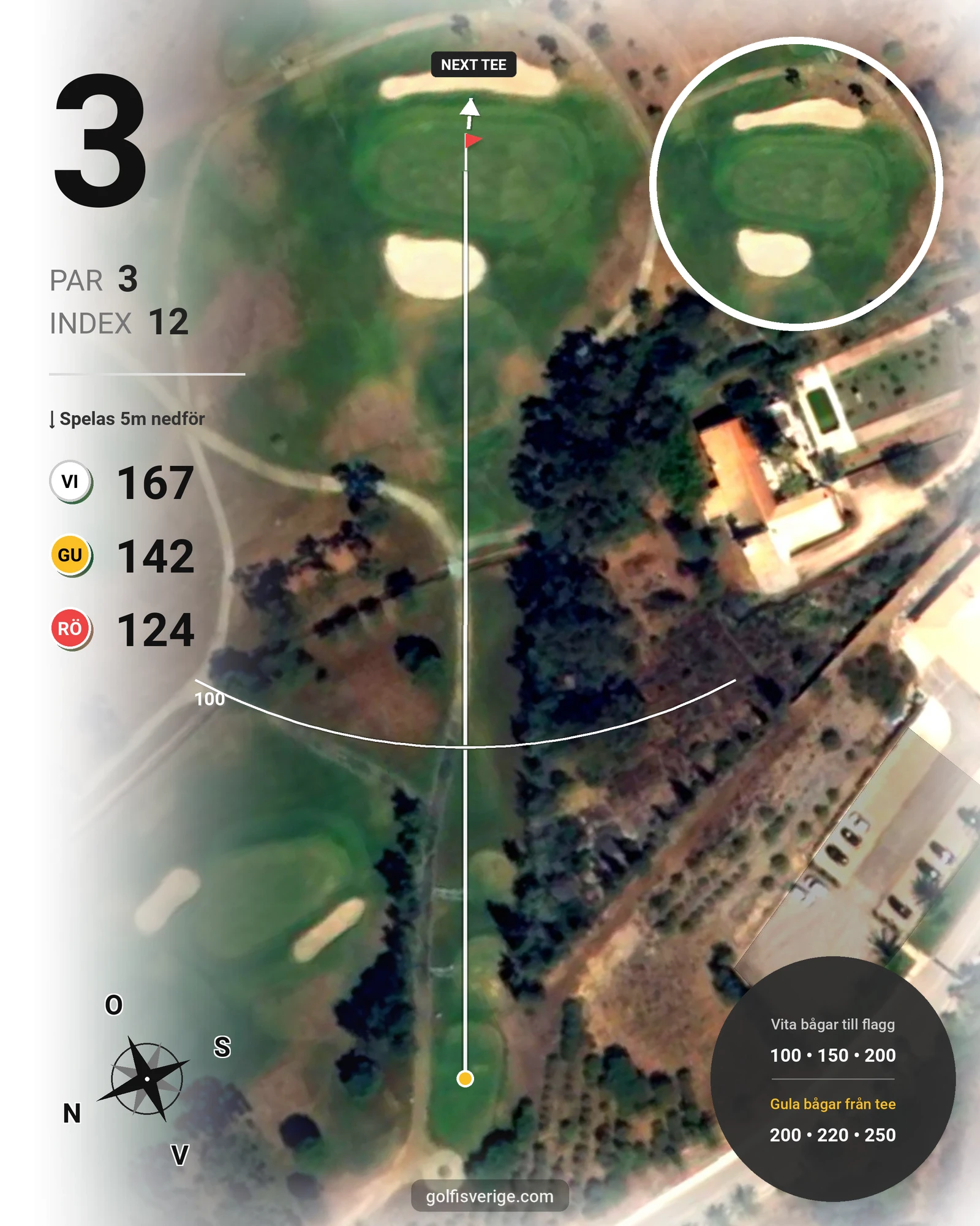 Banguide Santo Antonio på SoloGolf - GolfiSpanien - Hål 3 karta