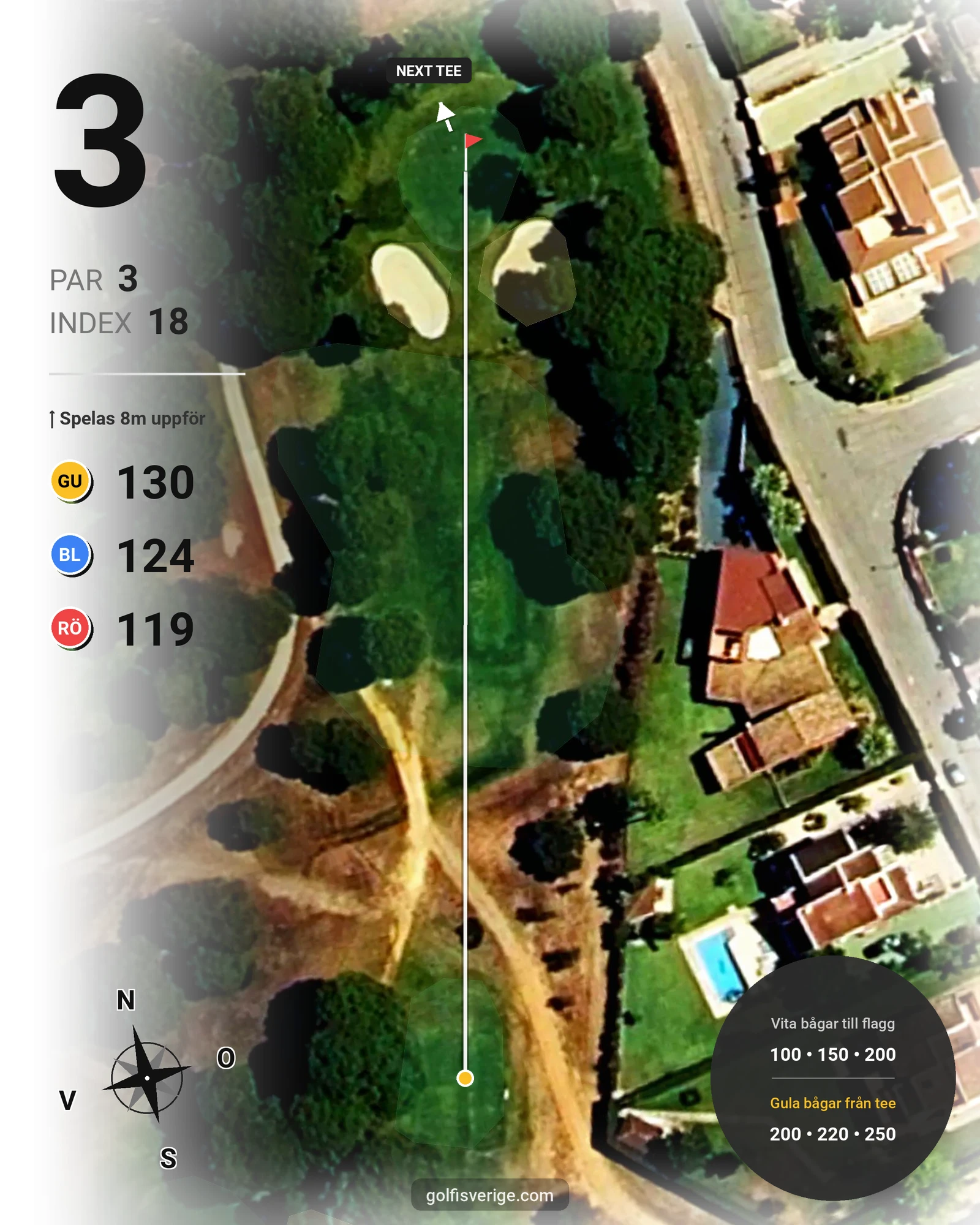 Banguide Bellavista på SoloGolf - GolfiSpanien - Hål 3 karta