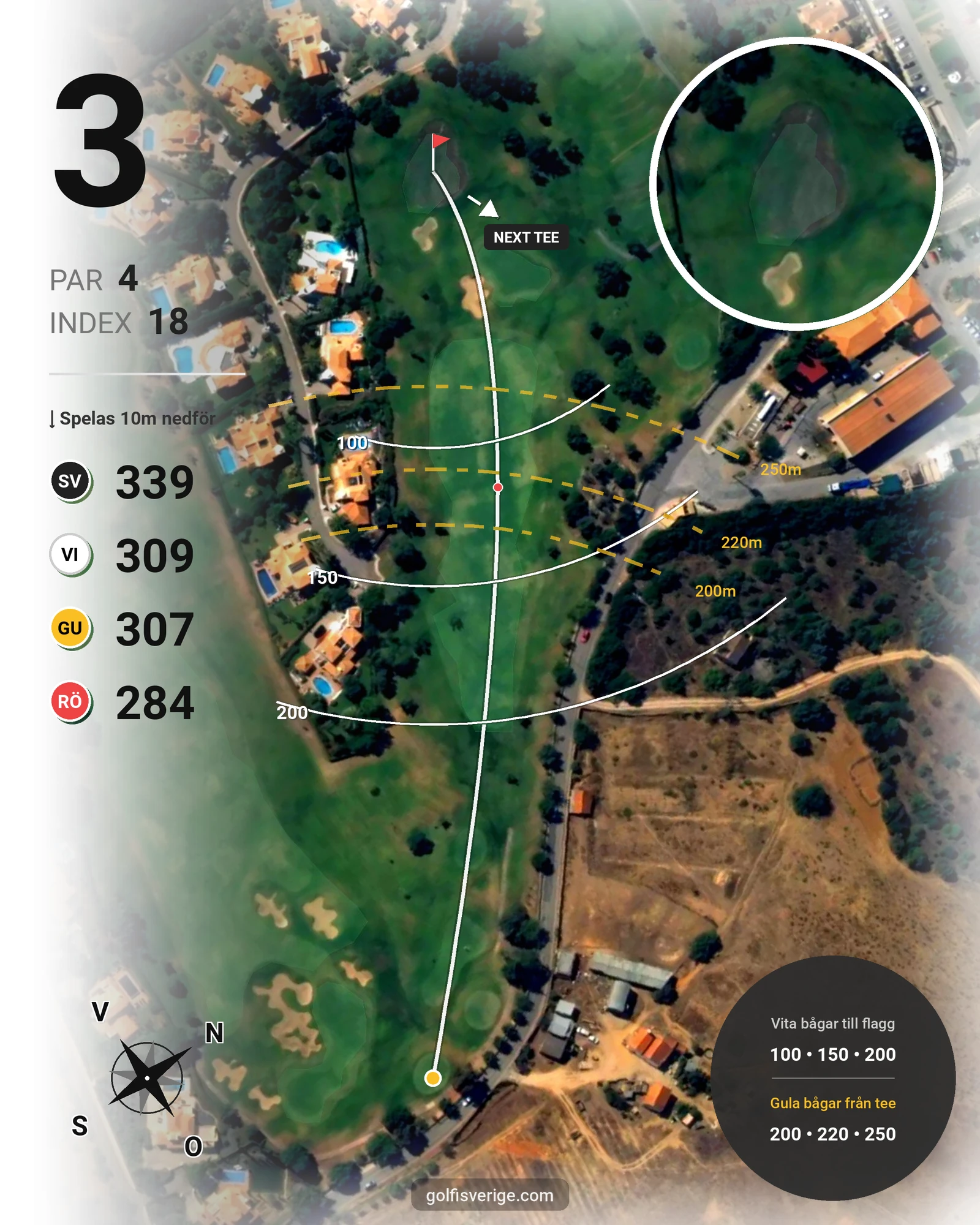 Banguide Gramacho på SoloGolf - GolfiSpanien - Hål 3 karta