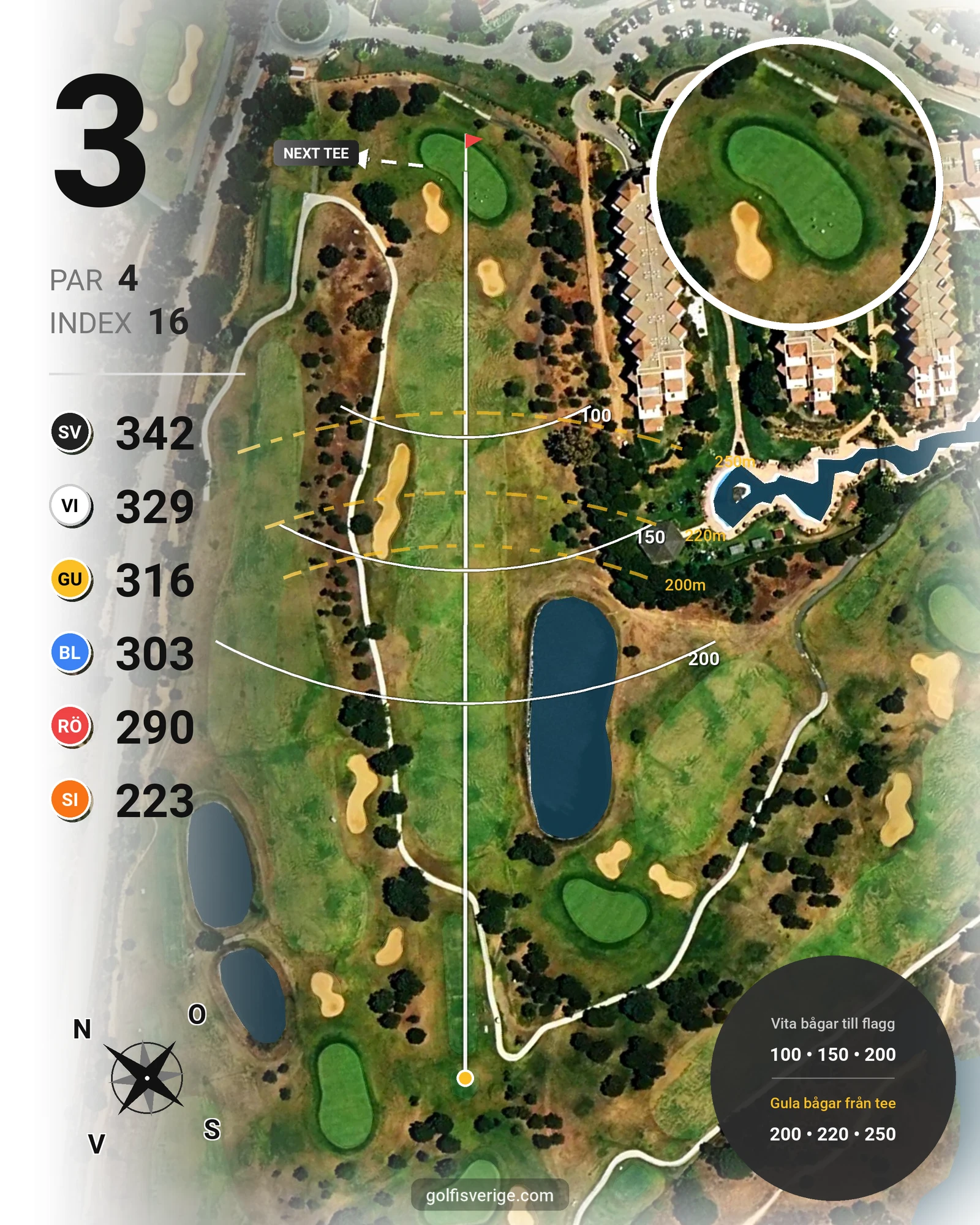 Banguide El Rompido Sur på SoloGolf - GolfiSpanien - Hål 3 karta