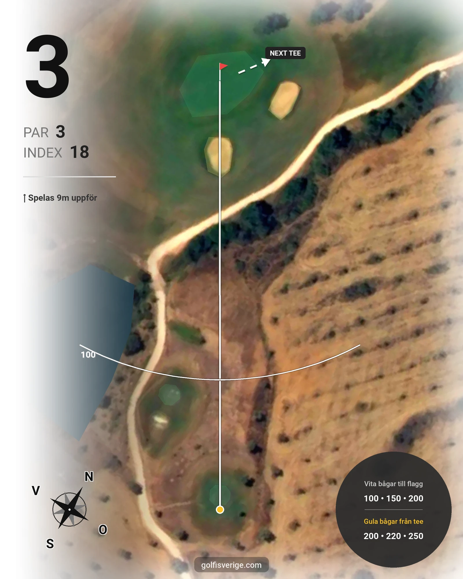 Banguide Alamos på SoloGolf - GolfiSpanien - Hål 3 karta