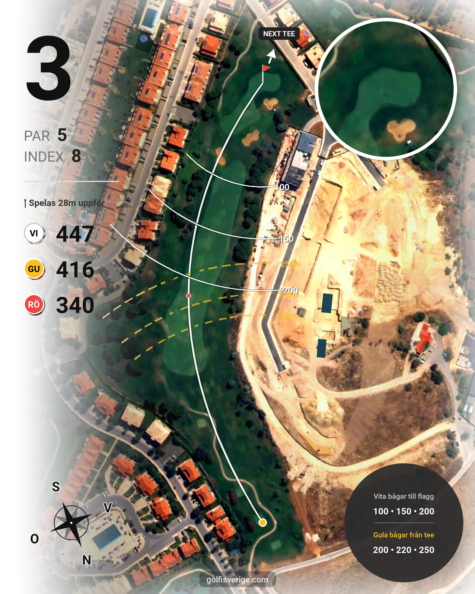 Banguide Boavista på SoloGolf - GolfiSpanien - Hål 3 karta