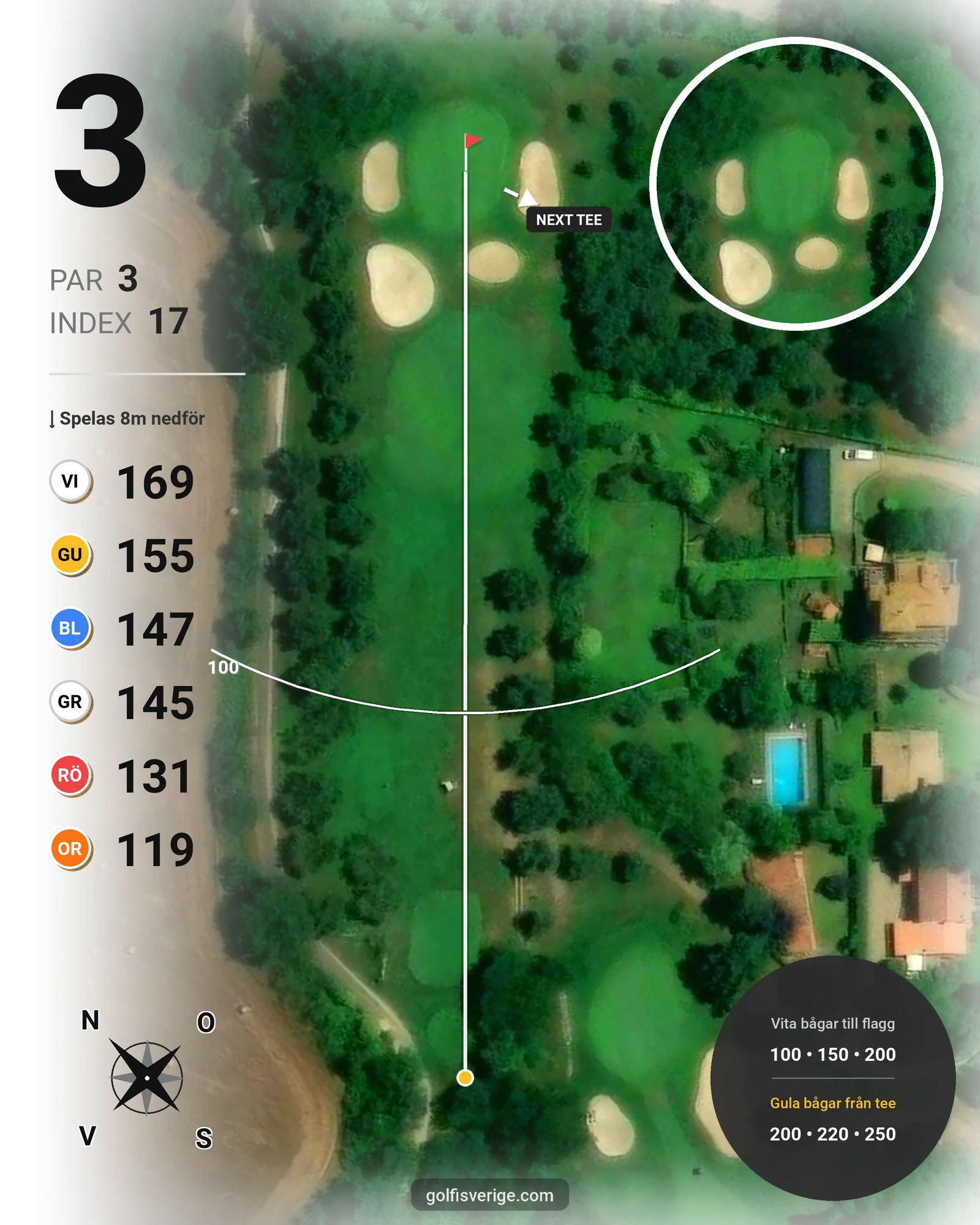 Banguide Golf Nazionale på SoloGolf - GolfiSpanien - Hål 3 karta