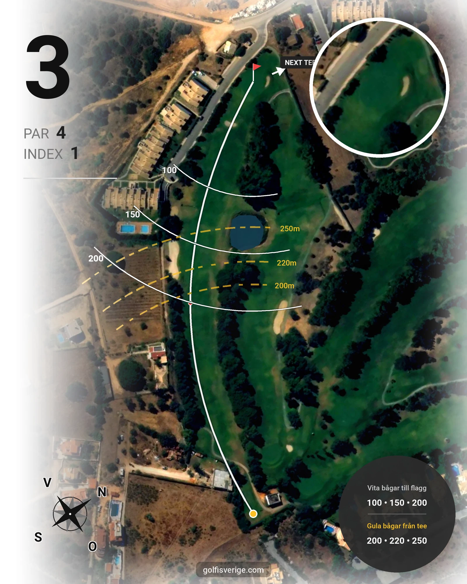 Banguide Alto på SoloGolf - GolfiSpanien - Hål 3 karta