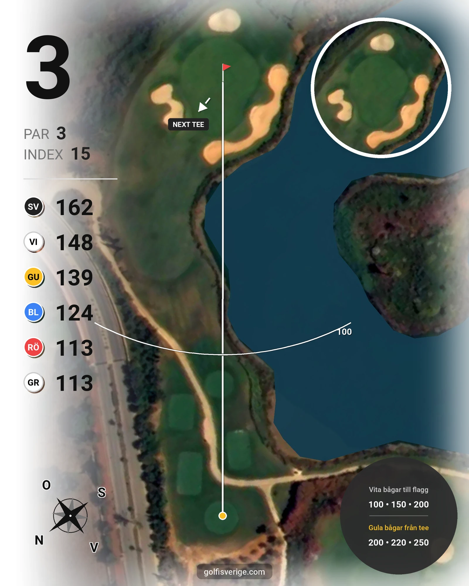 Banguide Oconnor Amendoeira Resort på SoloGolf - GolfiSpanien - Hål 3 karta