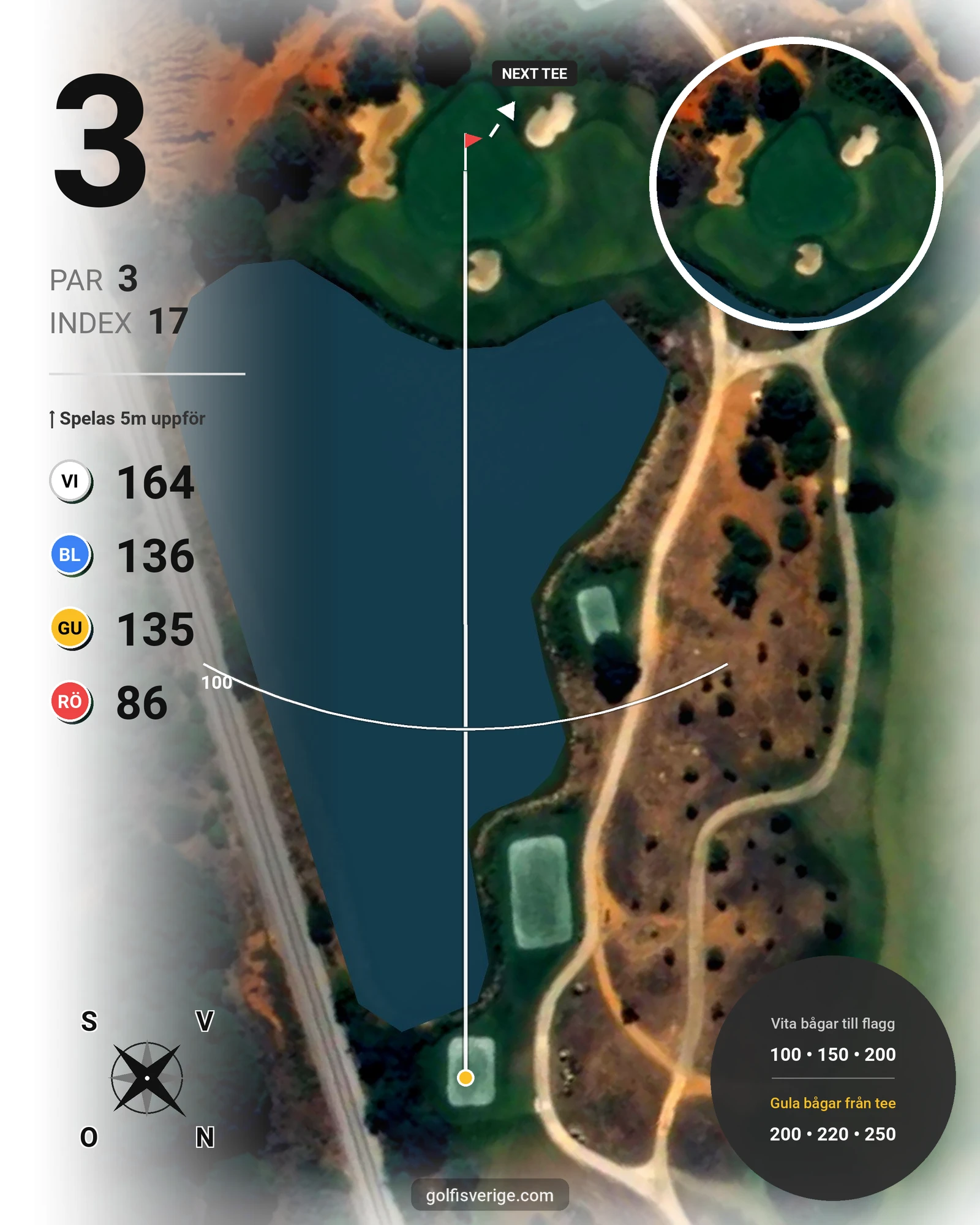 Banguide Palmares Lagos/Praia på SoloGolf - GolfiSpanien - Hål 3 karta