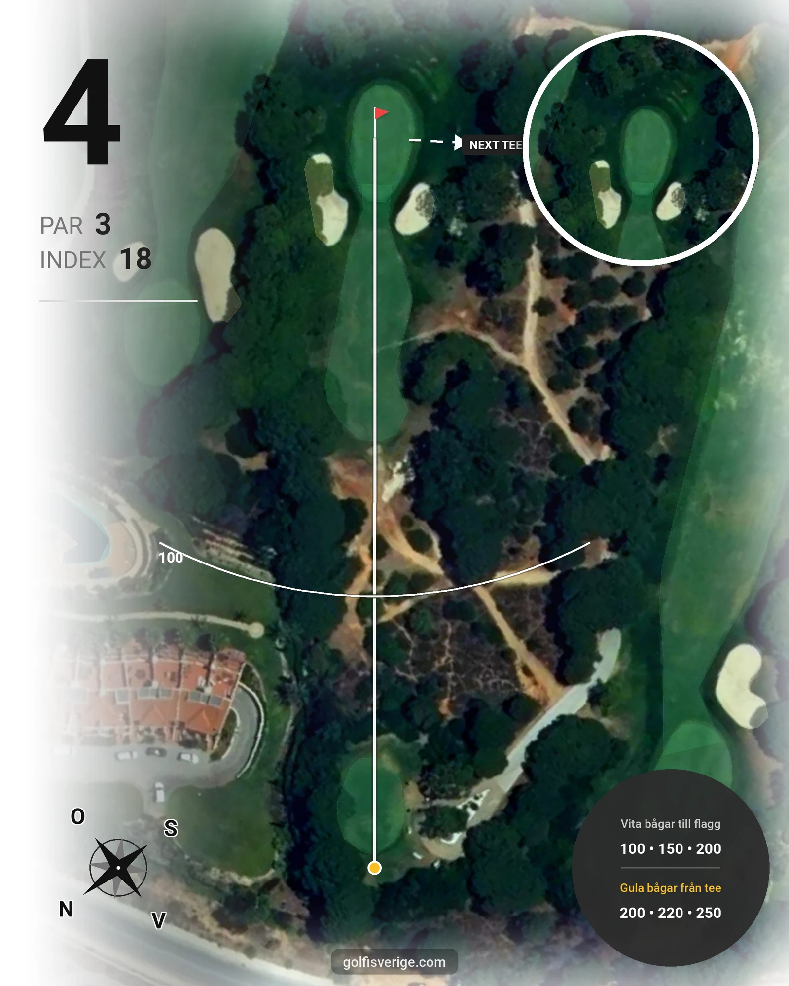 Banguide Vila Sol 10-27  på SoloGolf - GolfiSpanien - Hål 4 karta