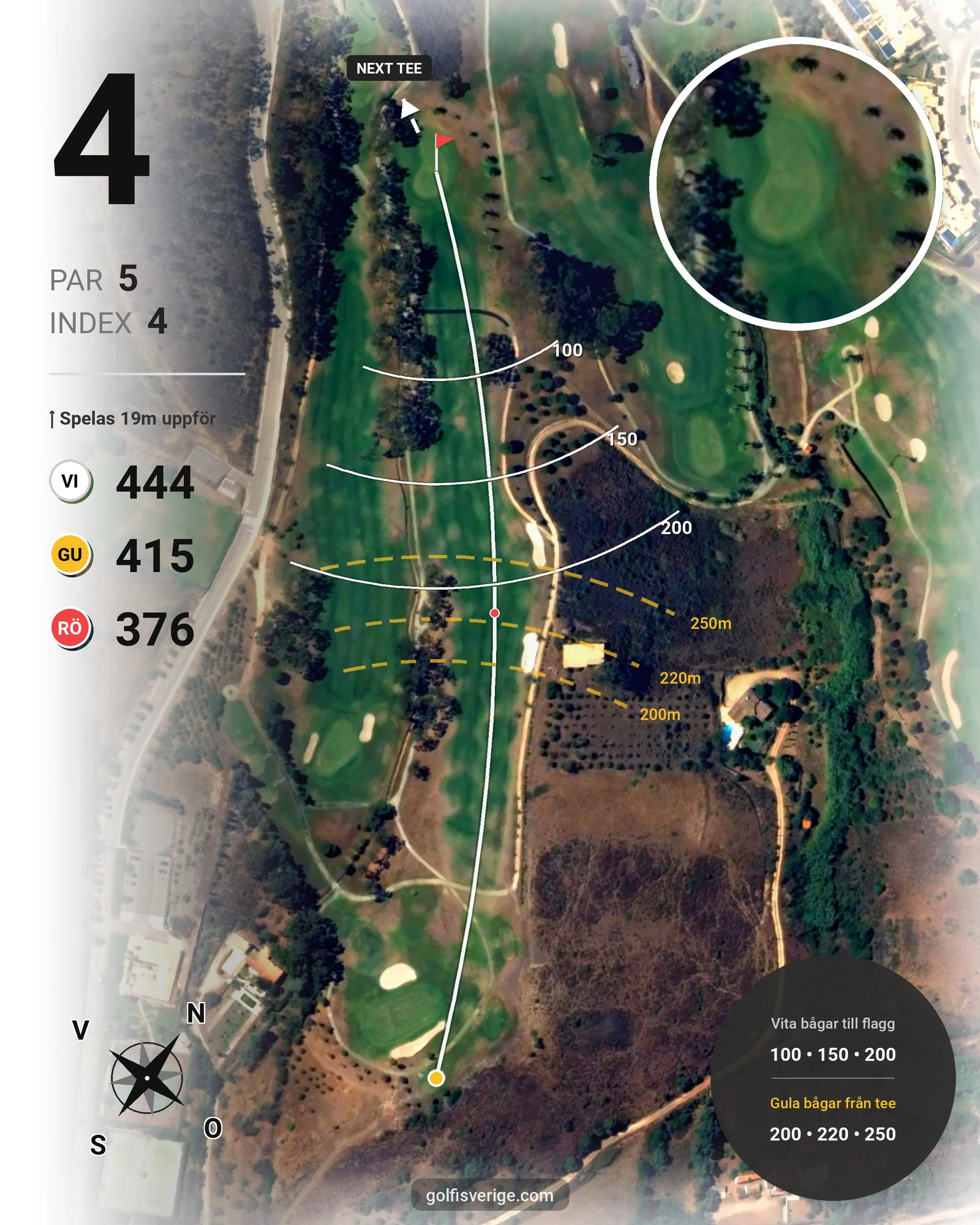 Banguide Santo Antonio på SoloGolf - GolfiSpanien - Hål 4 karta