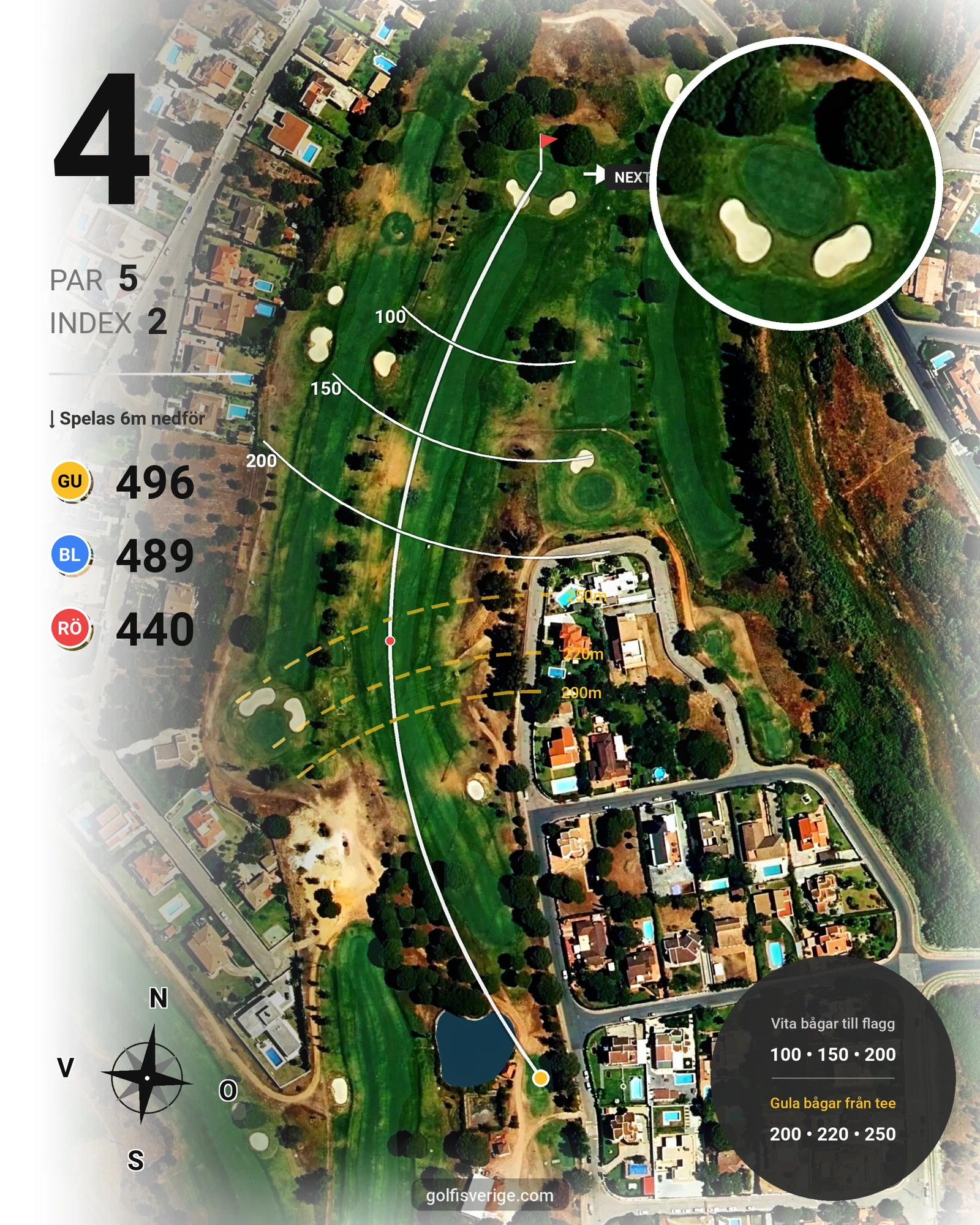 Banguide Bellavista på SoloGolf - GolfiSpanien - Hål 4 karta