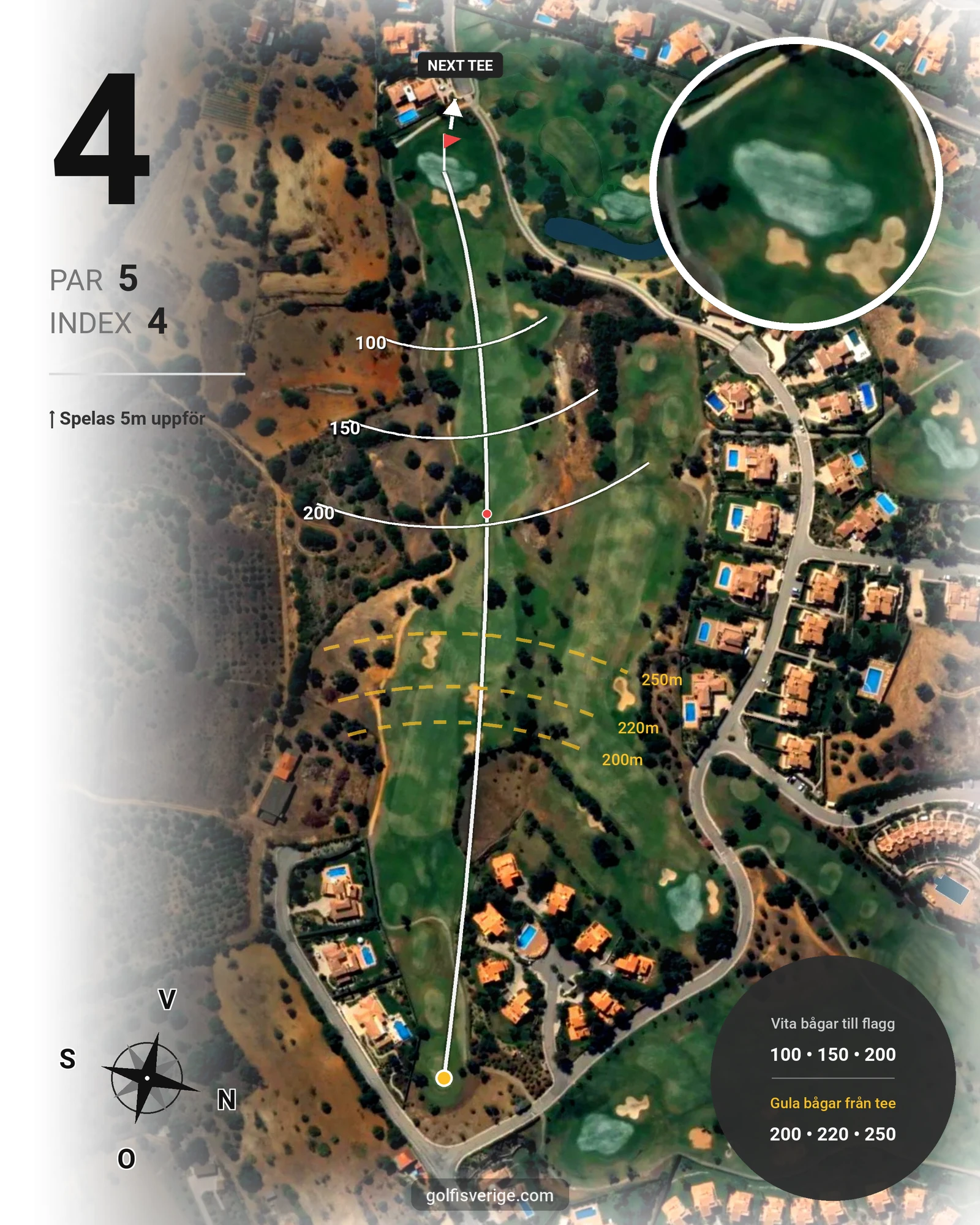 Banguide Vale da Pinta på SoloGolf - GolfiSpanien - Hål 4 karta