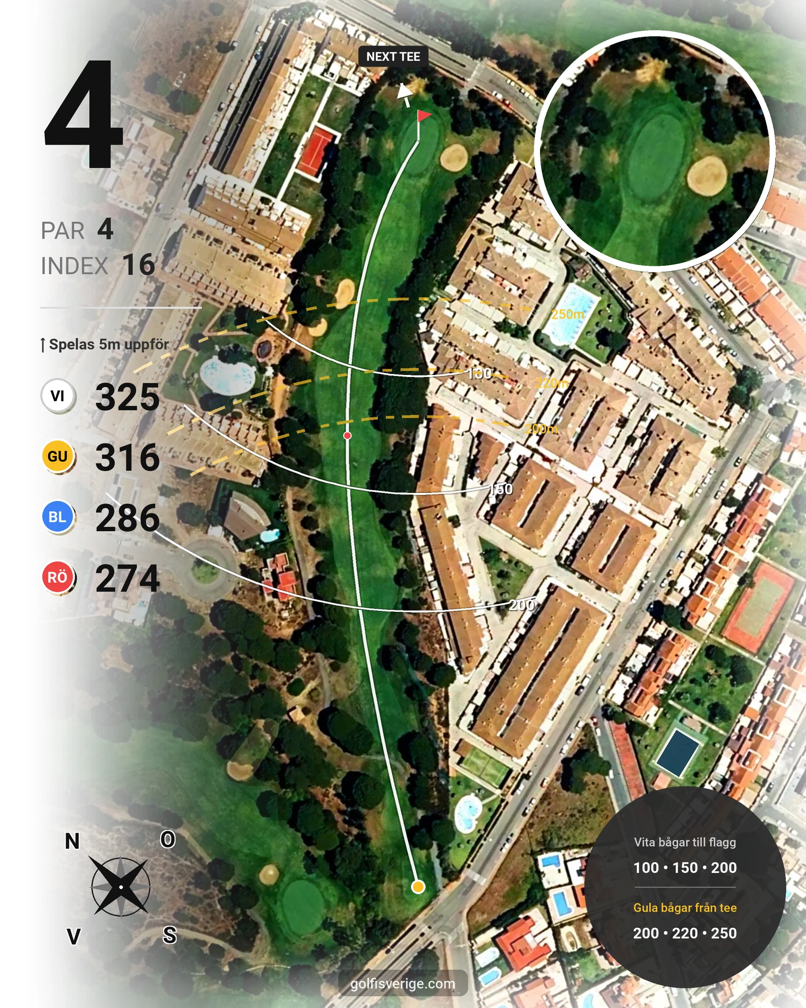 Banguide Nuevo Portil på SoloGolf - GolfiSpanien - Hål 4 karta