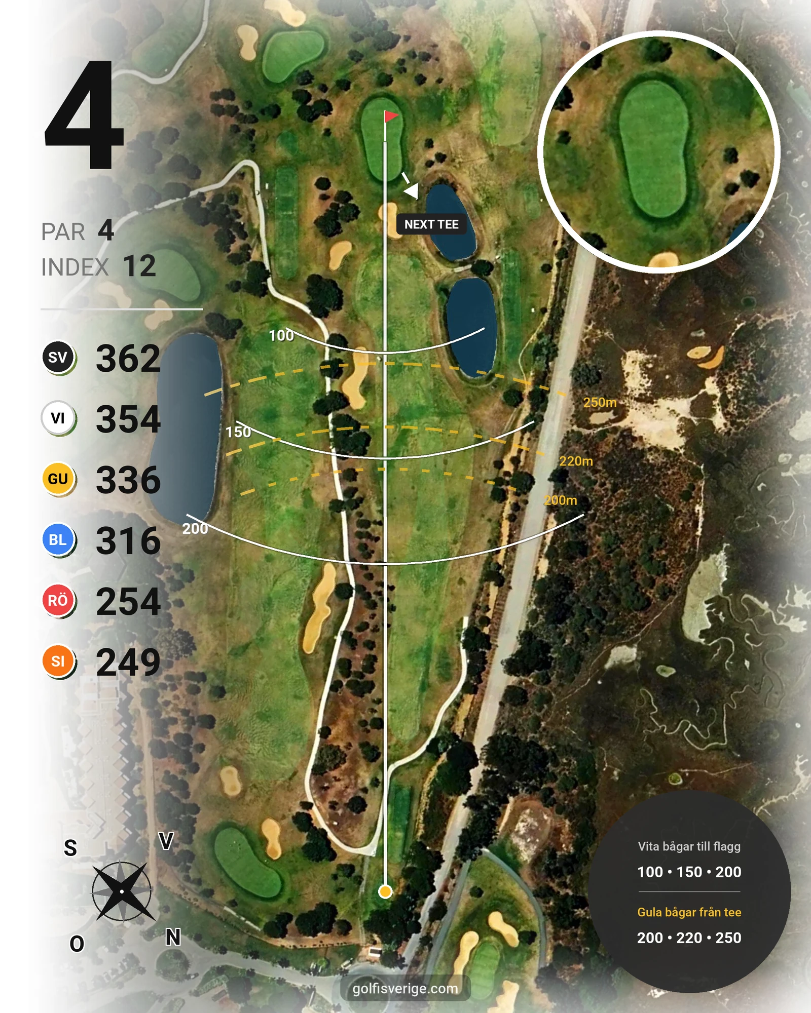 Banguide El Rompido Sur på SoloGolf - GolfiSpanien - Hål 4 karta