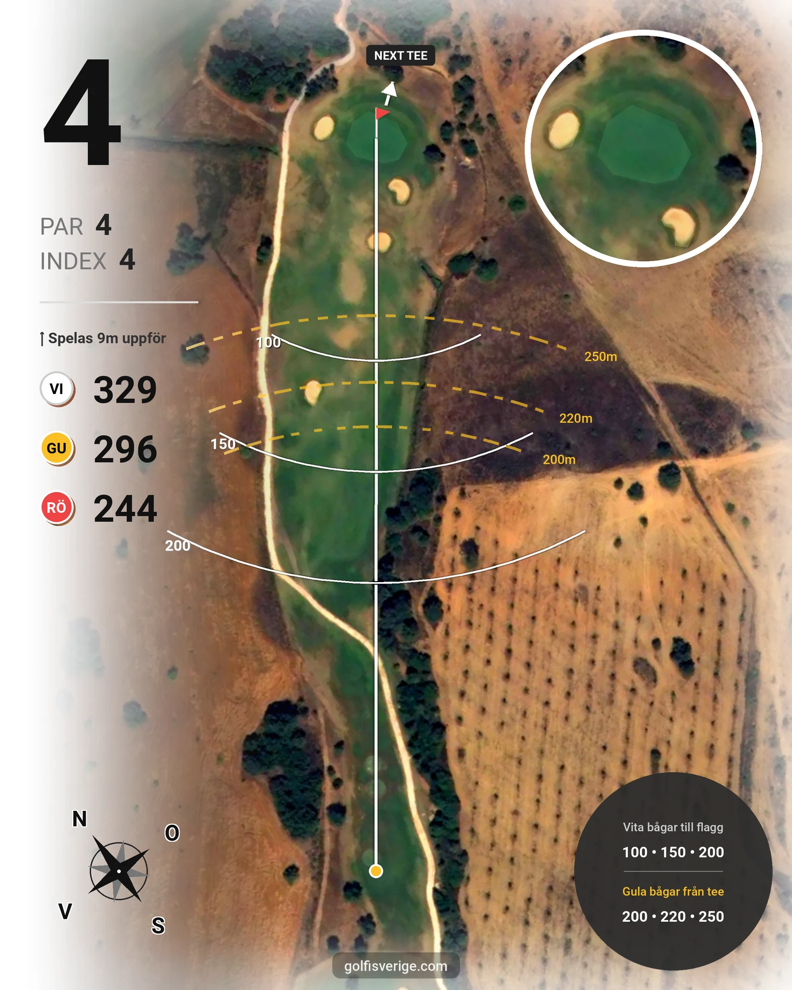 Banguide Alamos på SoloGolf - GolfiSpanien - Hål 4 karta