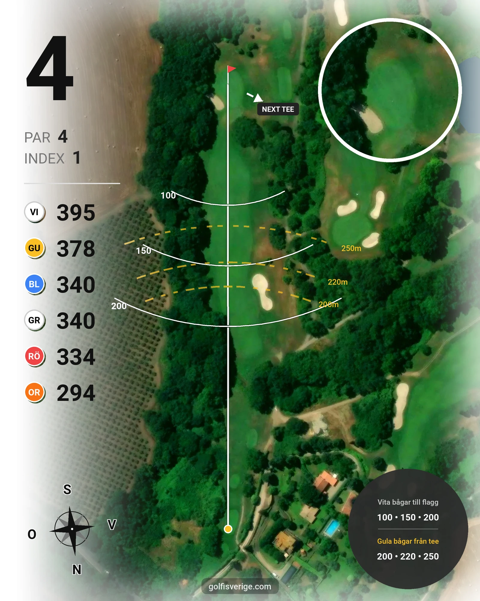 Banguide Golf Nazionale på SoloGolf - GolfiSpanien - Hål 4 karta