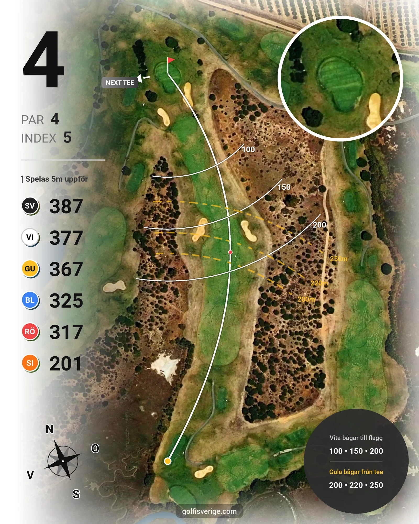 Banguide El Rompido Norte på SoloGolf - GolfiSpanien - Hål 4 karta