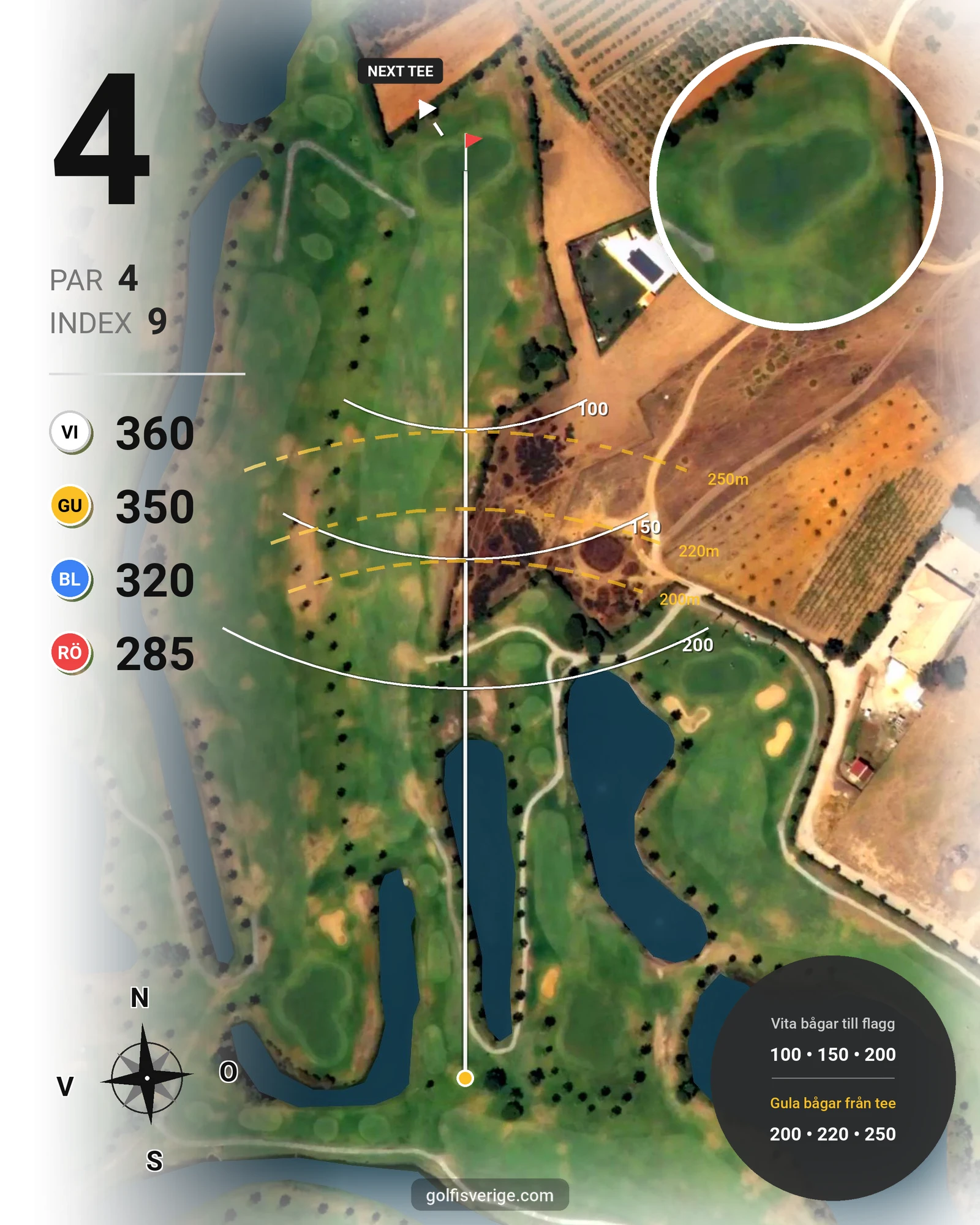 Banguide Salgados på SoloGolf - GolfiSpanien - Hål 4 karta