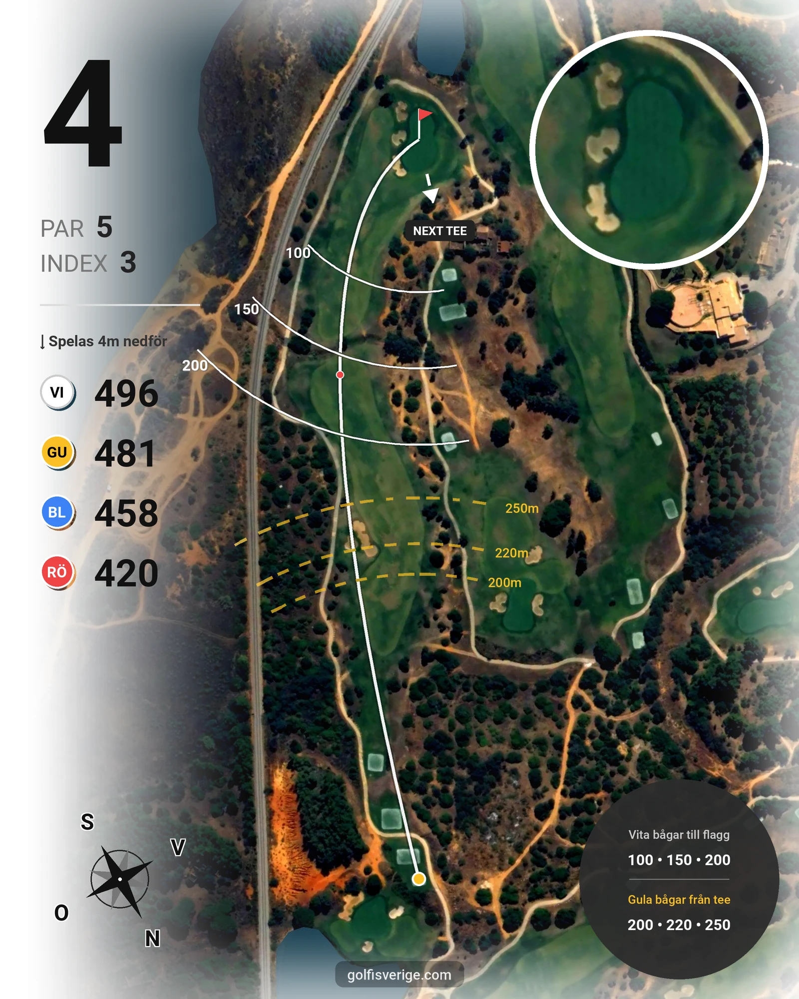 Banguide Palmares Lagos/Praia på SoloGolf - GolfiSpanien - Hål 4 karta