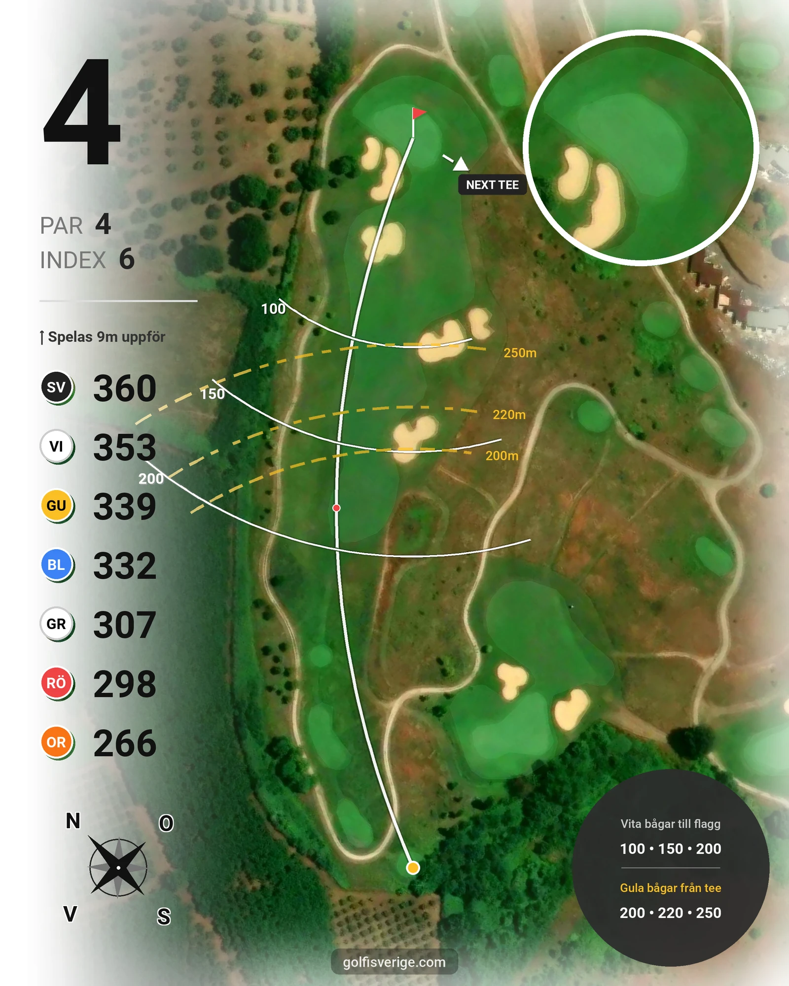 Banguide Terre dei Consoli på SoloGolf - GolfiSpanien - Hål 4 karta