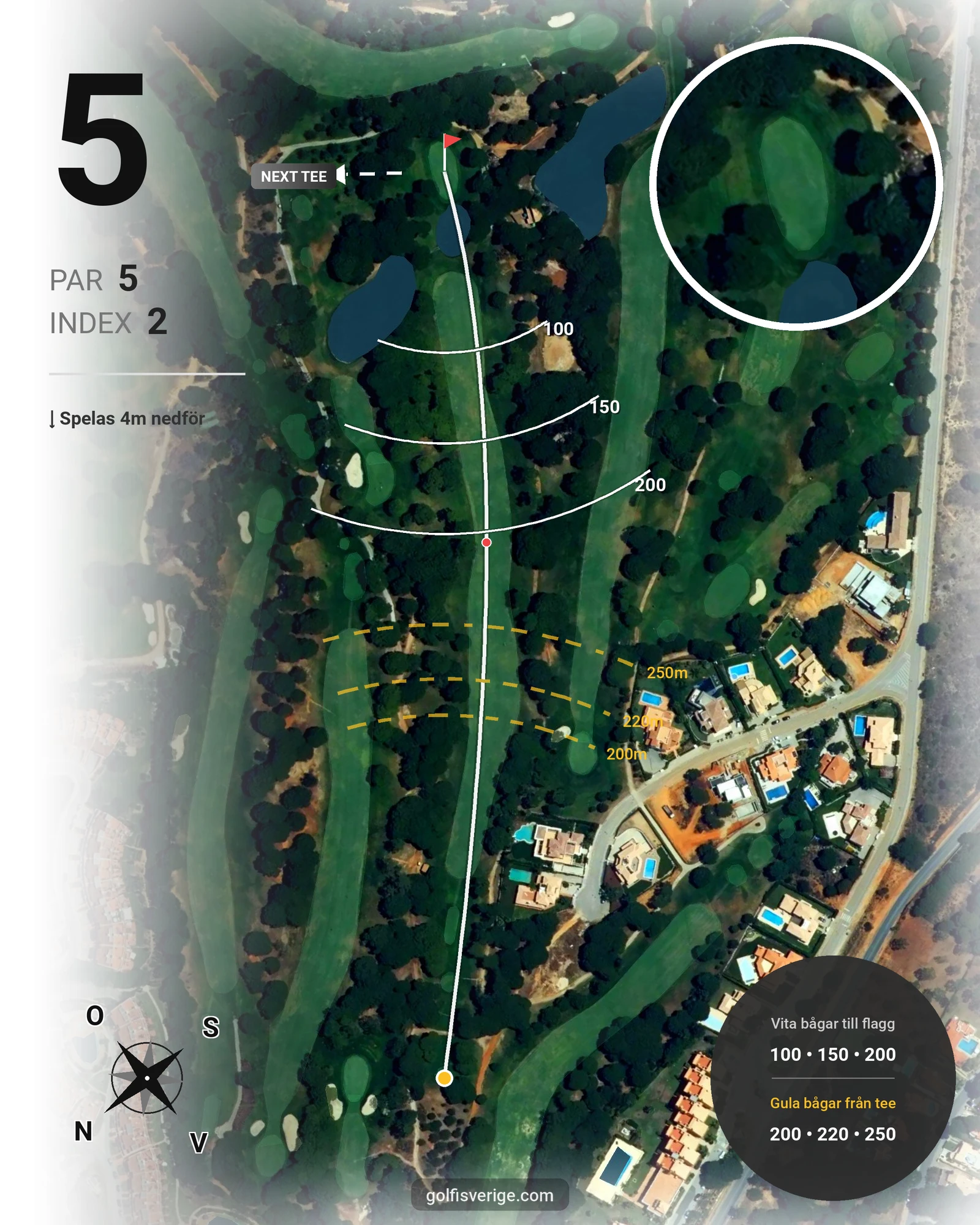 Banguide Vila Sol 10-27  på SoloGolf - GolfiSpanien - Hål 5 karta