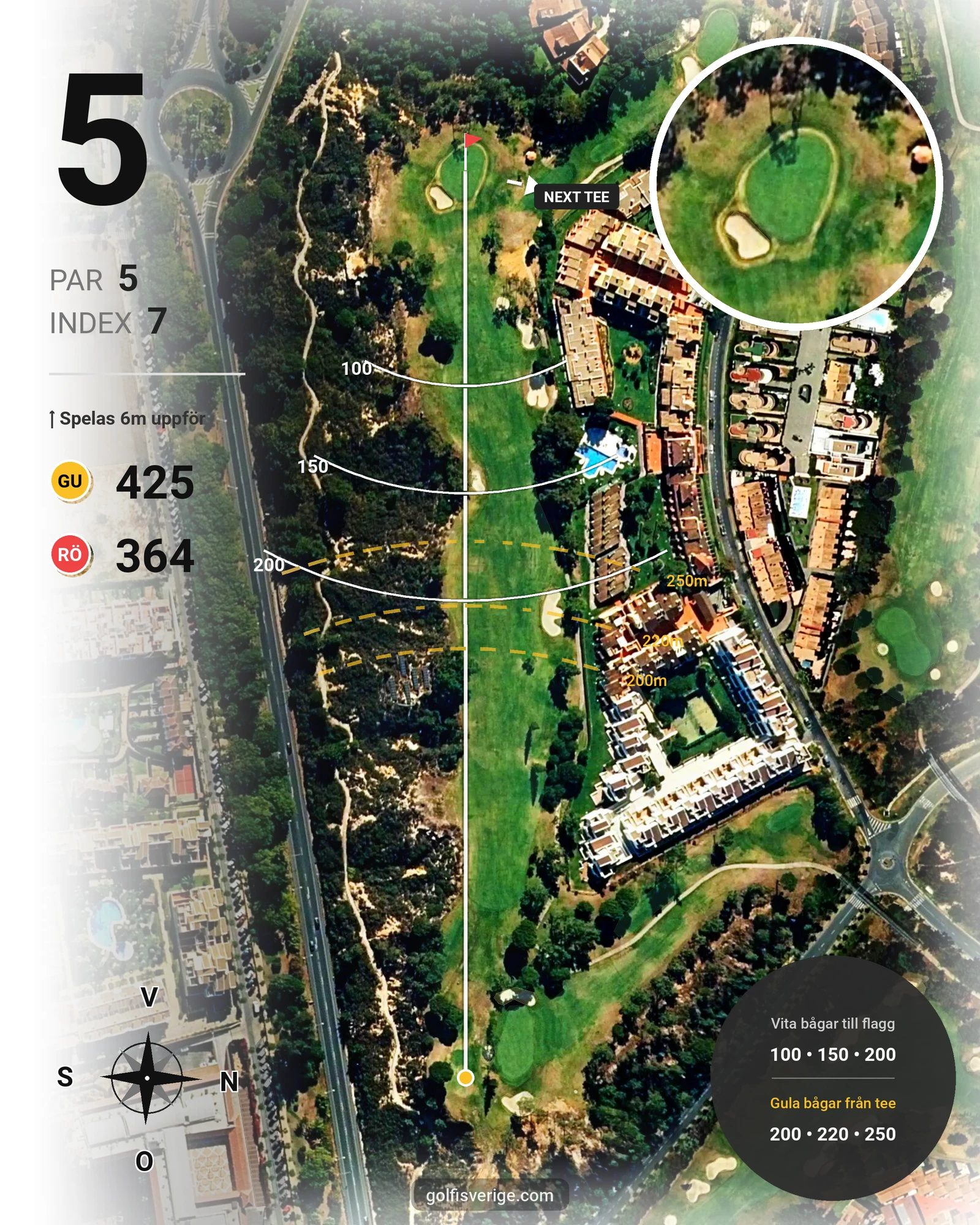 Banguide Islantilla 10-27 på SoloGolf - GolfiSpanien - Hål 5 karta