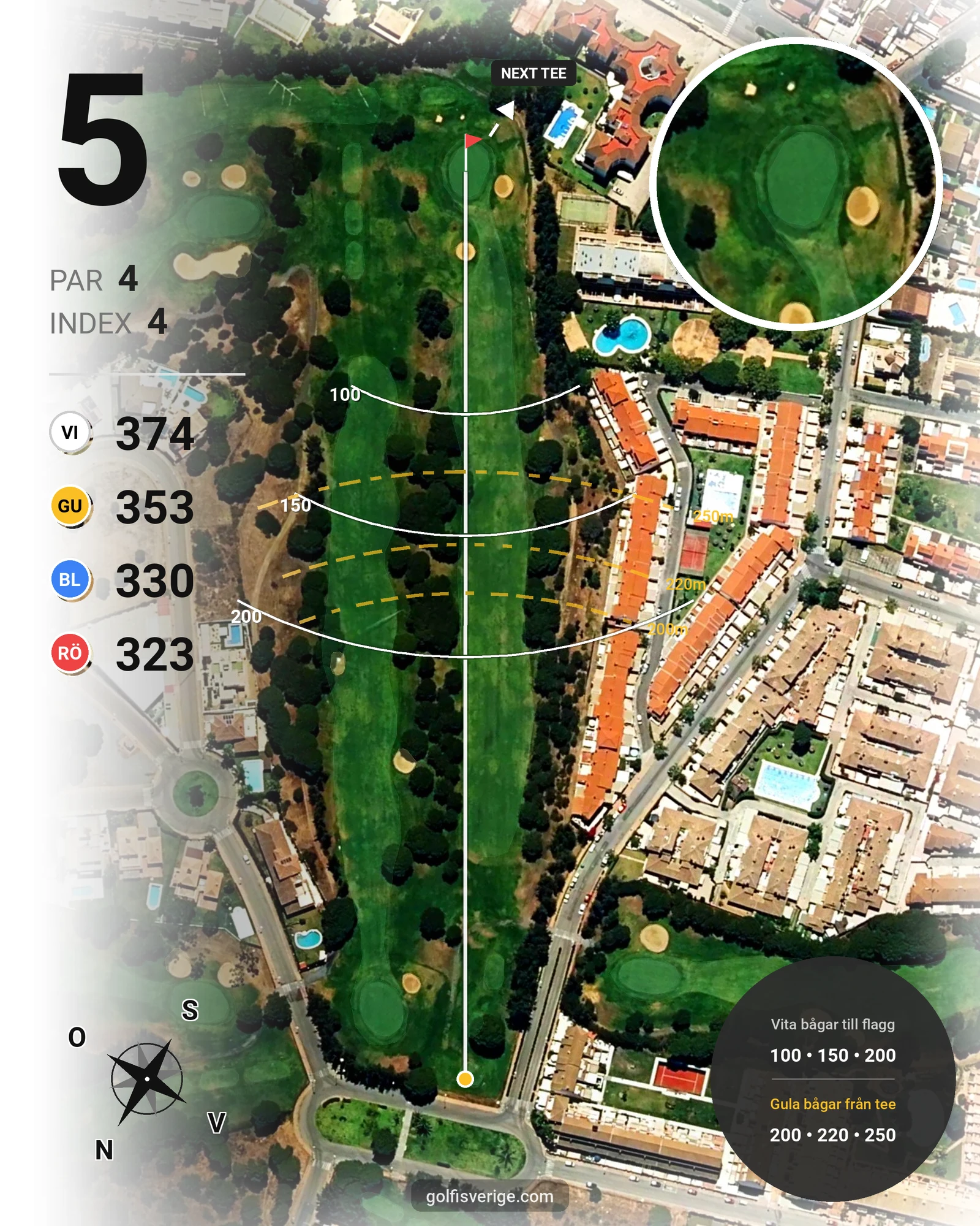 Banguide Nuevo Portil på SoloGolf - GolfiSpanien - Hål 5 karta