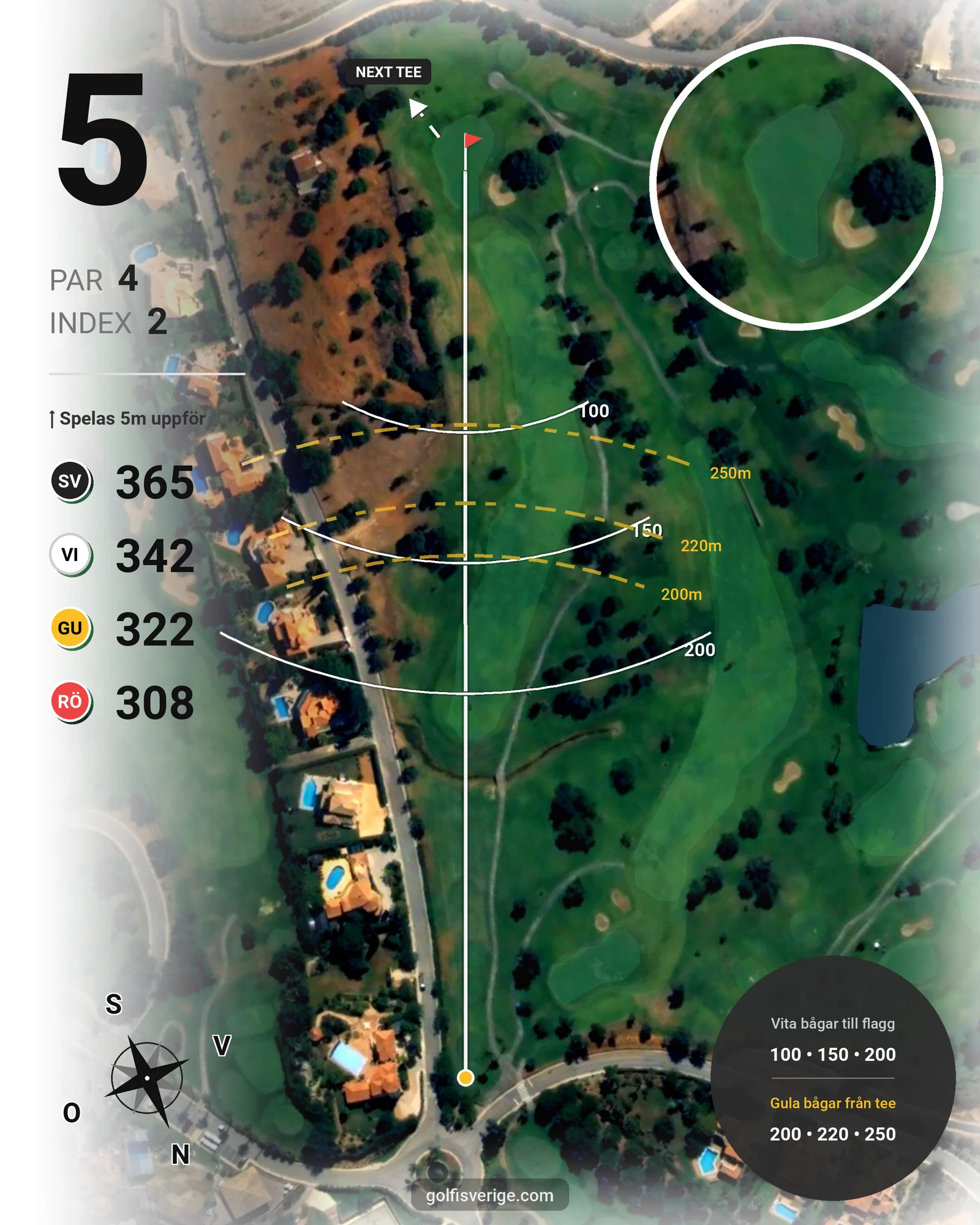 Banguide Gramacho på SoloGolf - GolfiSpanien - Hål 5 karta