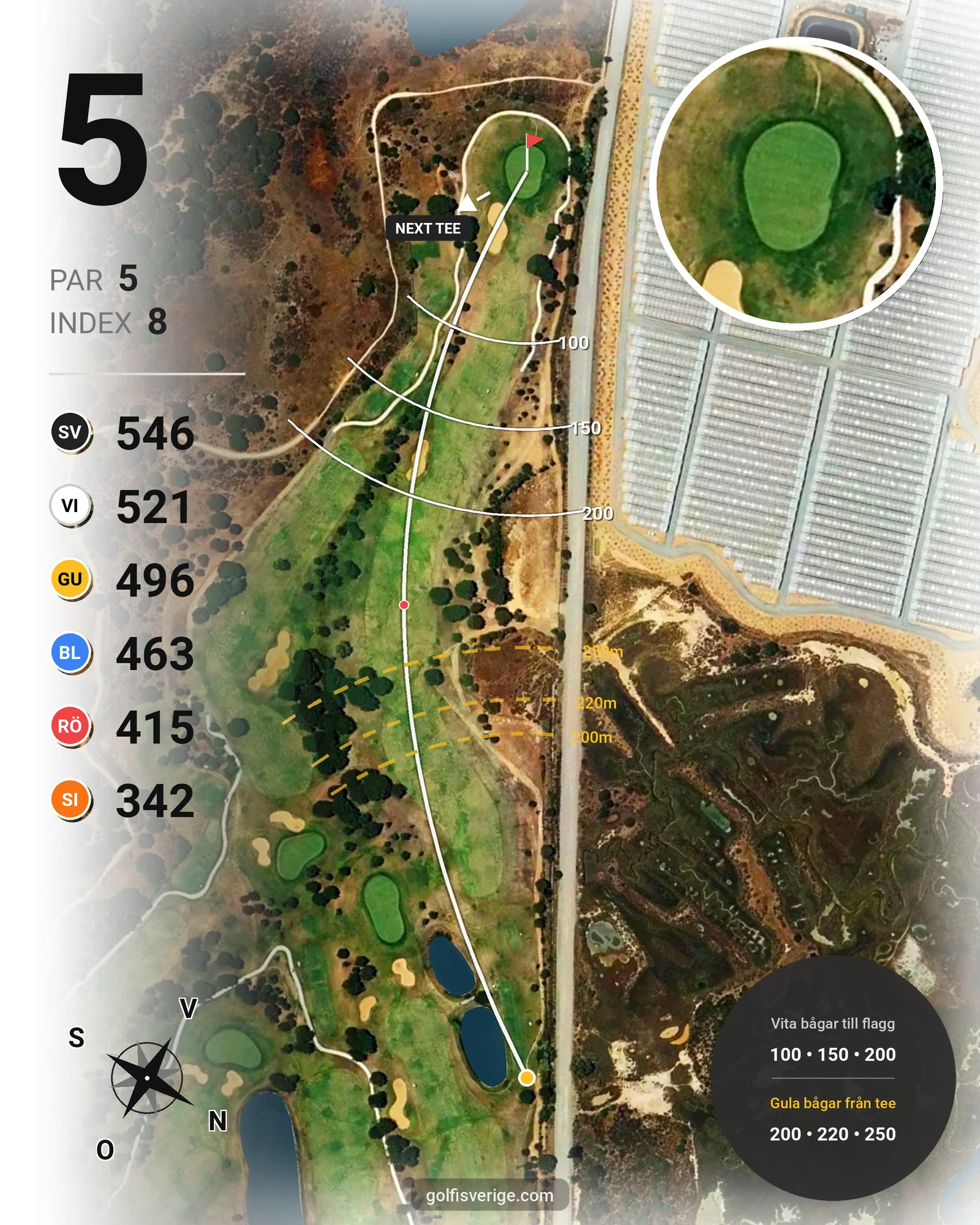 Banguide El Rompido Sur på SoloGolf - GolfiSpanien - Hål 5 karta