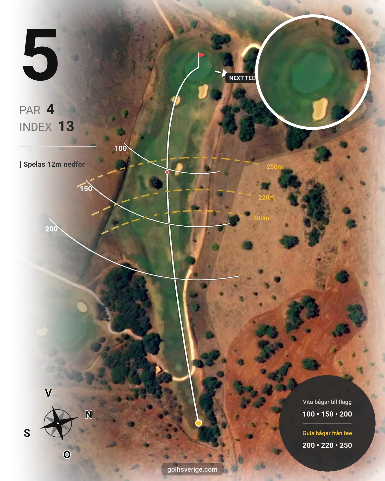 Banguide Alamos på SoloGolf - GolfiSpanien - Hål 5 karta