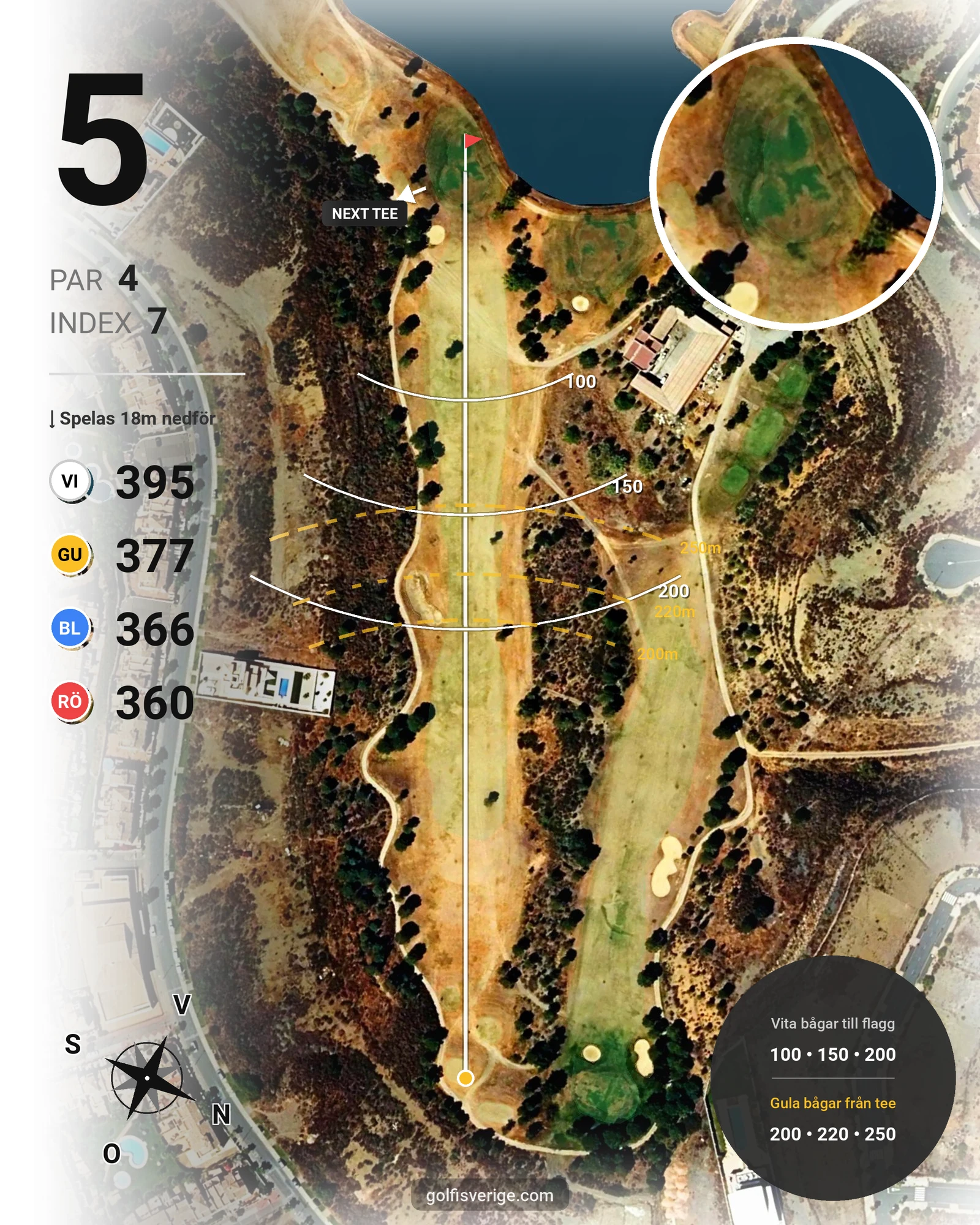 Banguide Isla Canela Links på SoloGolf - GolfiSpanien - Hål 5 karta