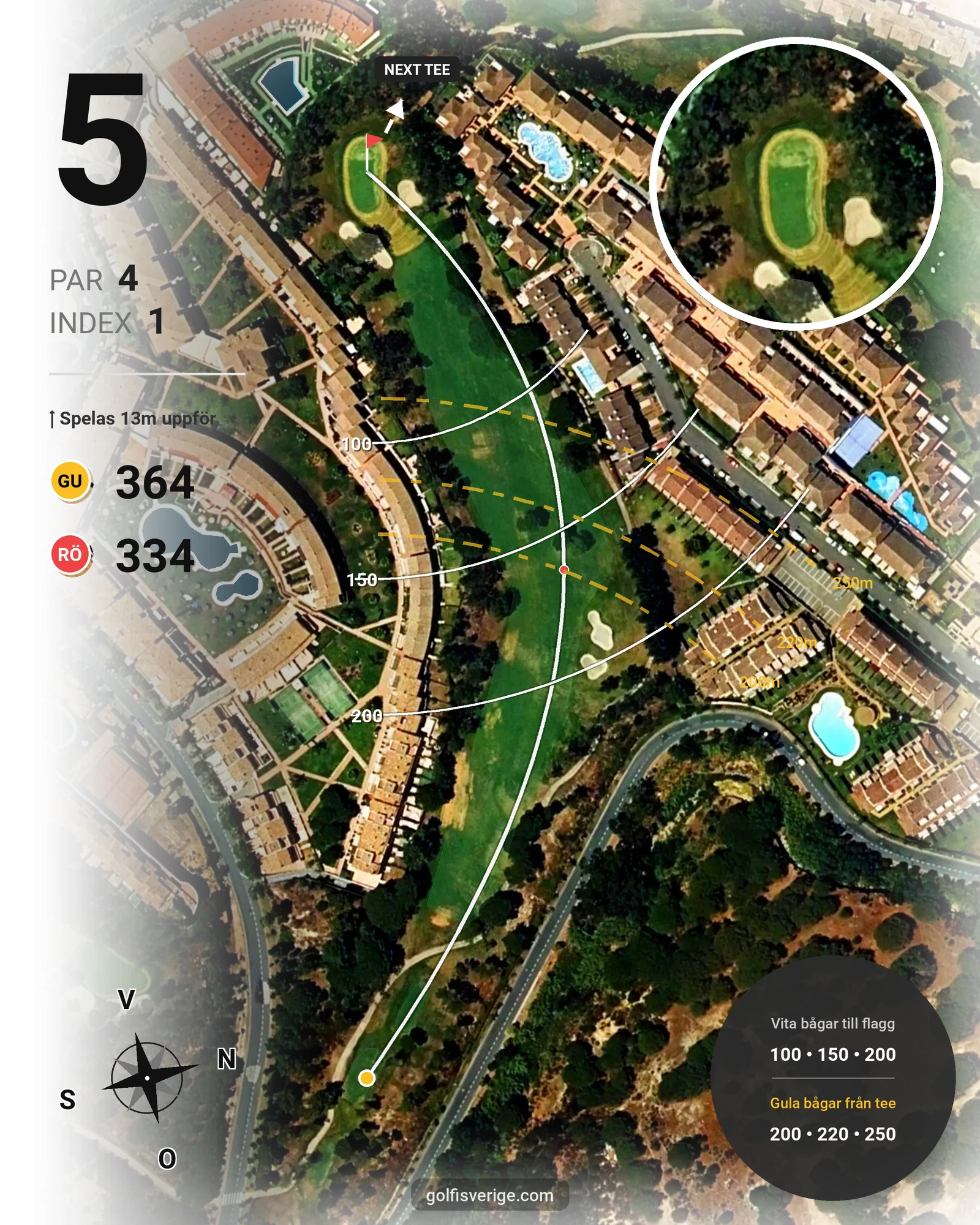 Banguide Islantilla 1-9 19-27 på SoloGolf - GolfiSpanien - Hål 5 karta