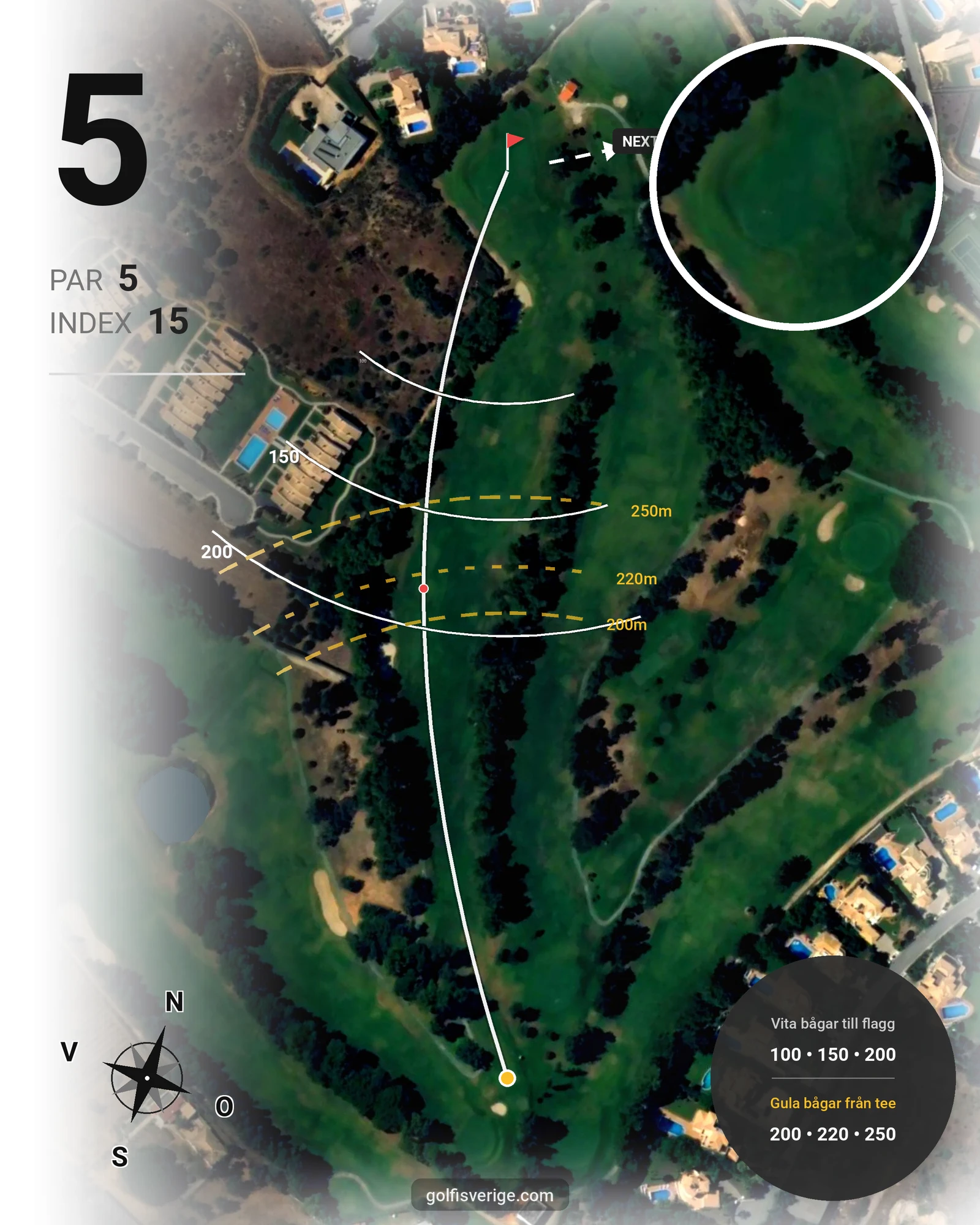 Banguide Alto på SoloGolf - GolfiSpanien - Hål 5 karta