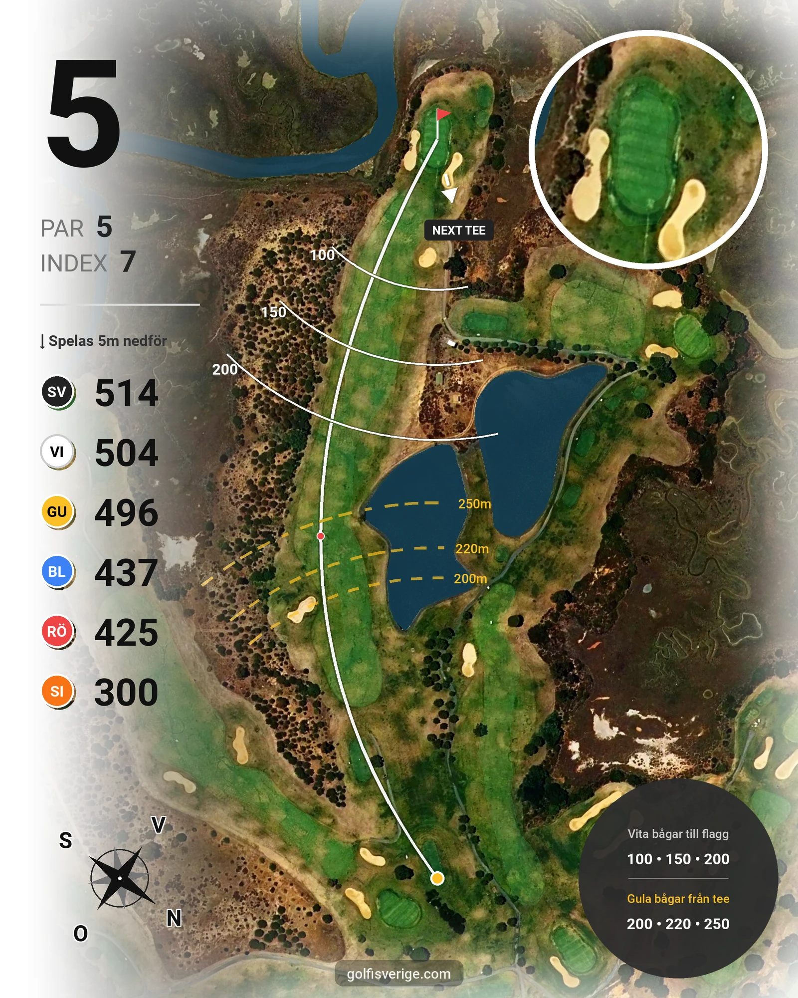 Banguide El Rompido Norte på SoloGolf - GolfiSpanien - Hål 5 karta