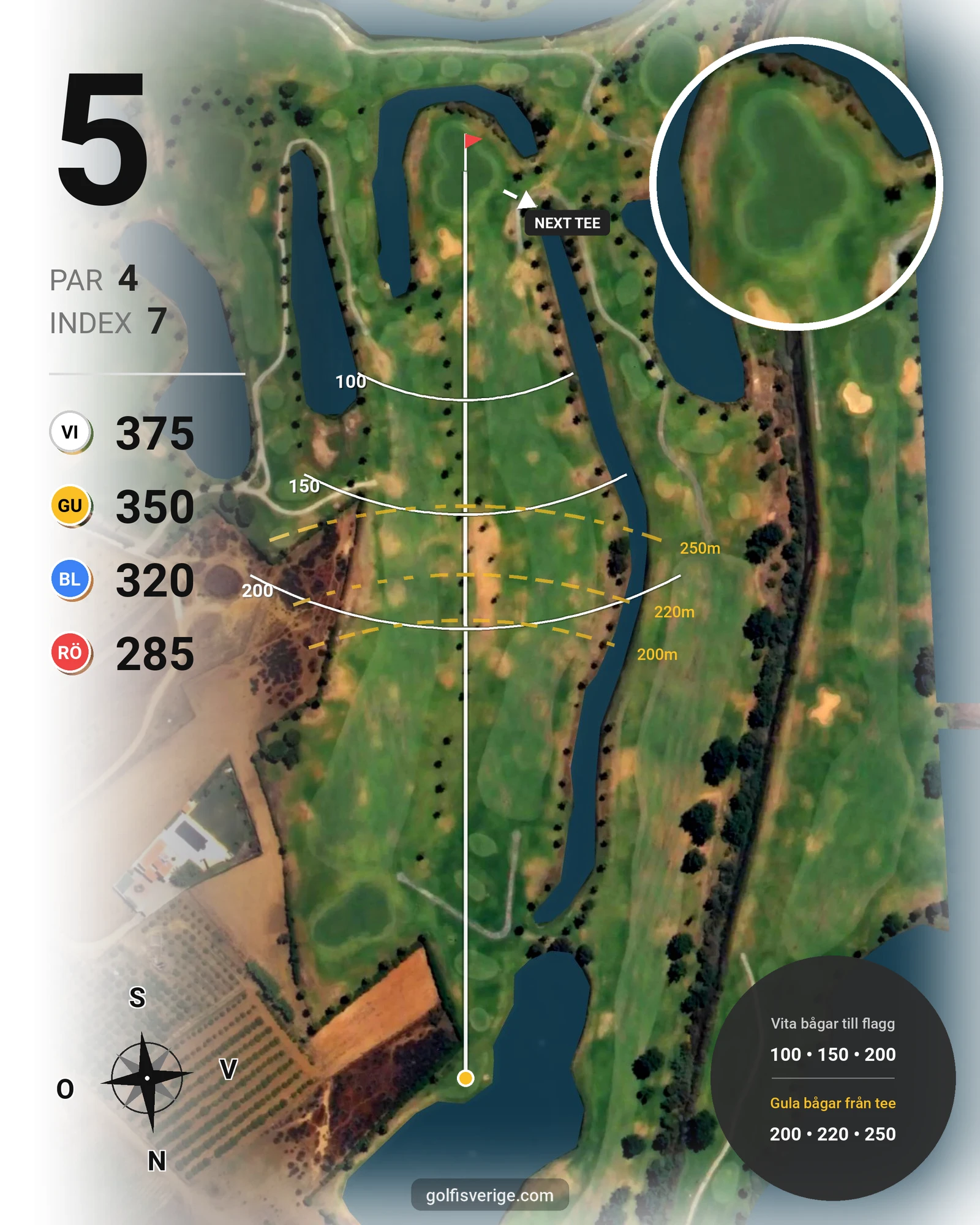 Banguide Salgados på SoloGolf - GolfiSpanien - Hål 5 karta
