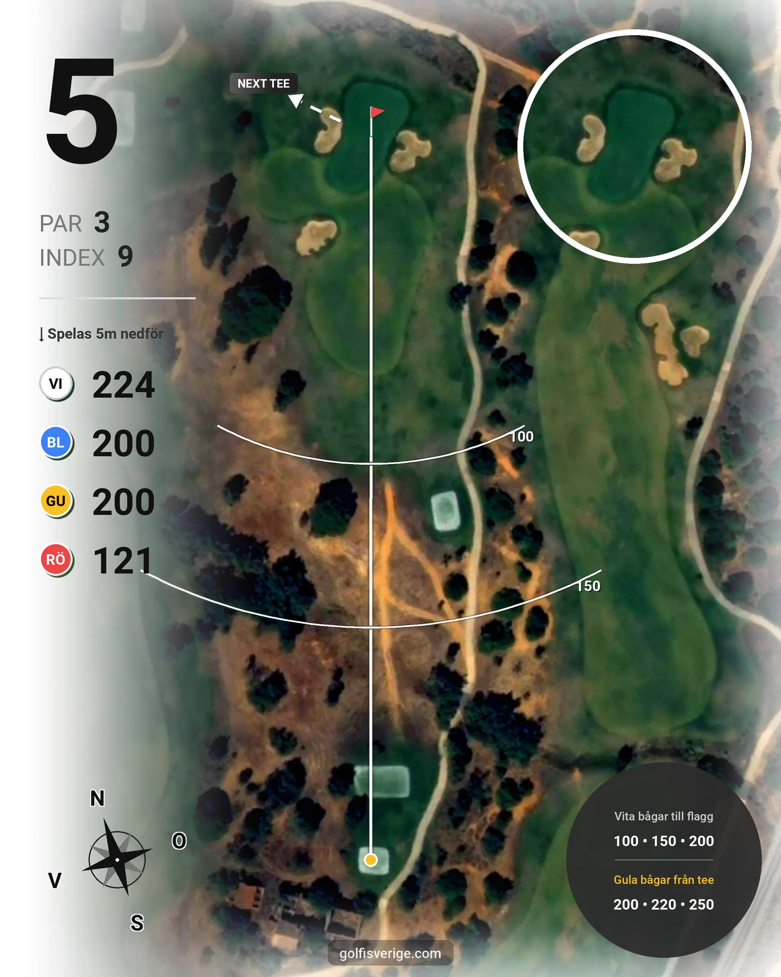 Banguide Palmares Lagos/Praia på SoloGolf - GolfiSpanien - Hål 5 karta