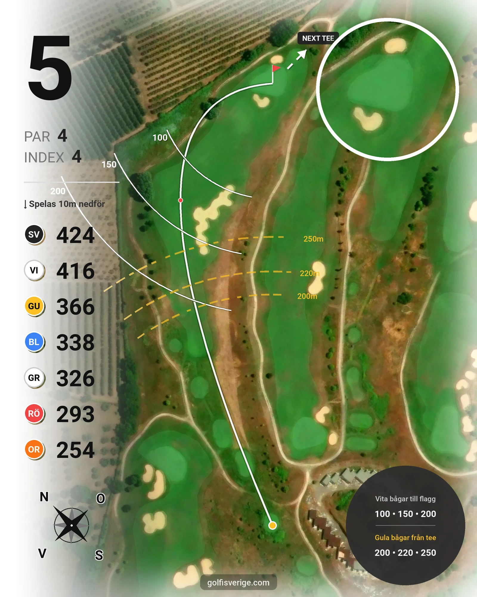 Banguide Terre dei Consoli på SoloGolf - GolfiSpanien - Hål 5 karta