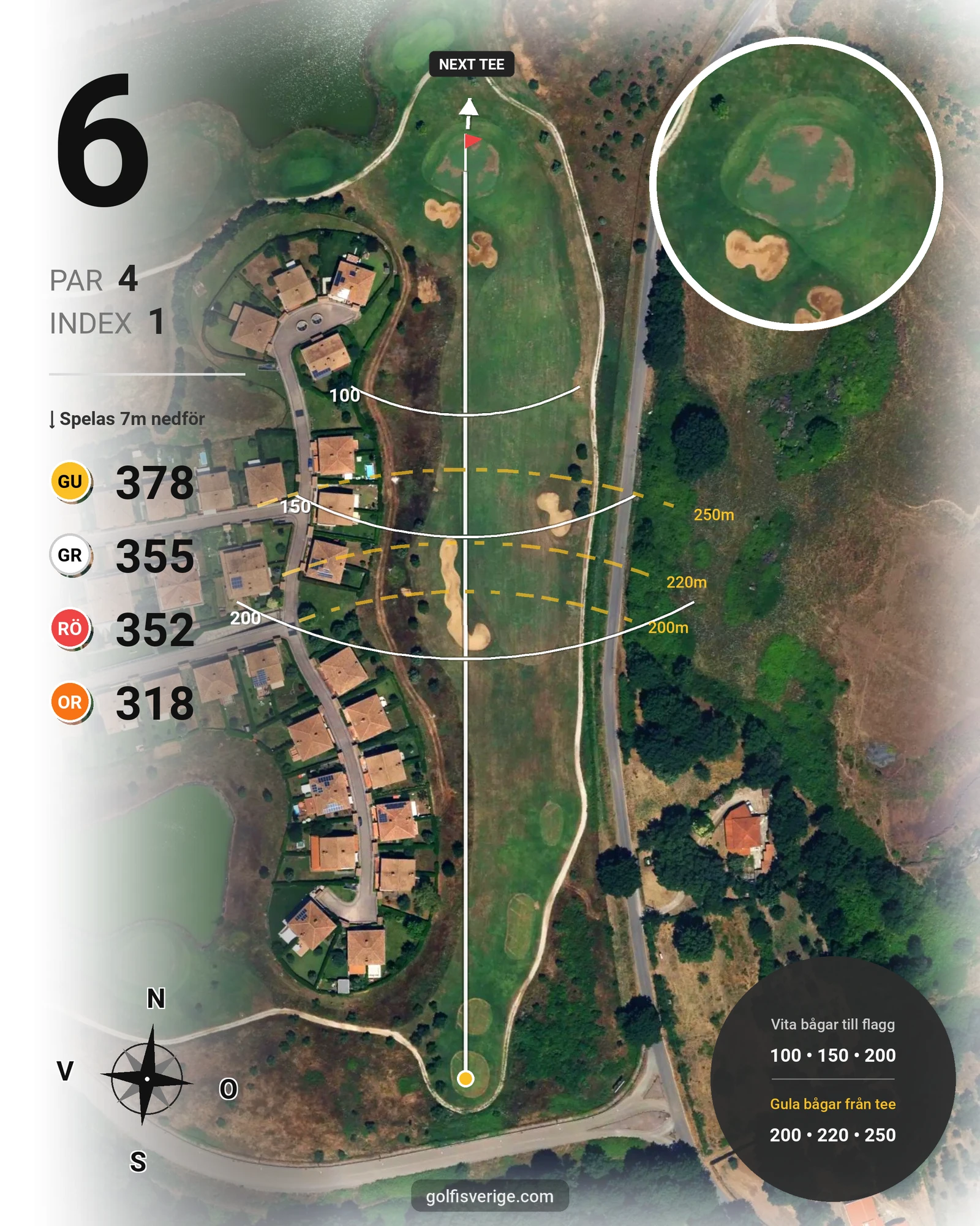 Banguide TdC Family på SoloGolf - GolfiSpanien - Hål 6 karta