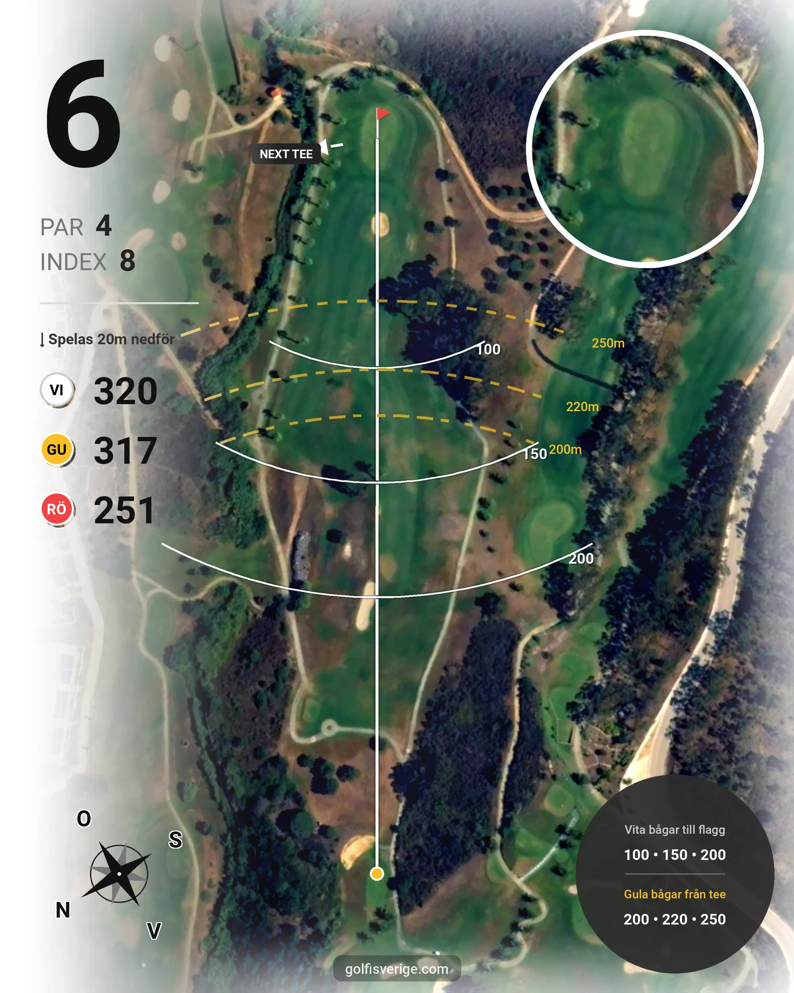 Banguide Santo Antonio på SoloGolf - GolfiSpanien - Hål 6 karta