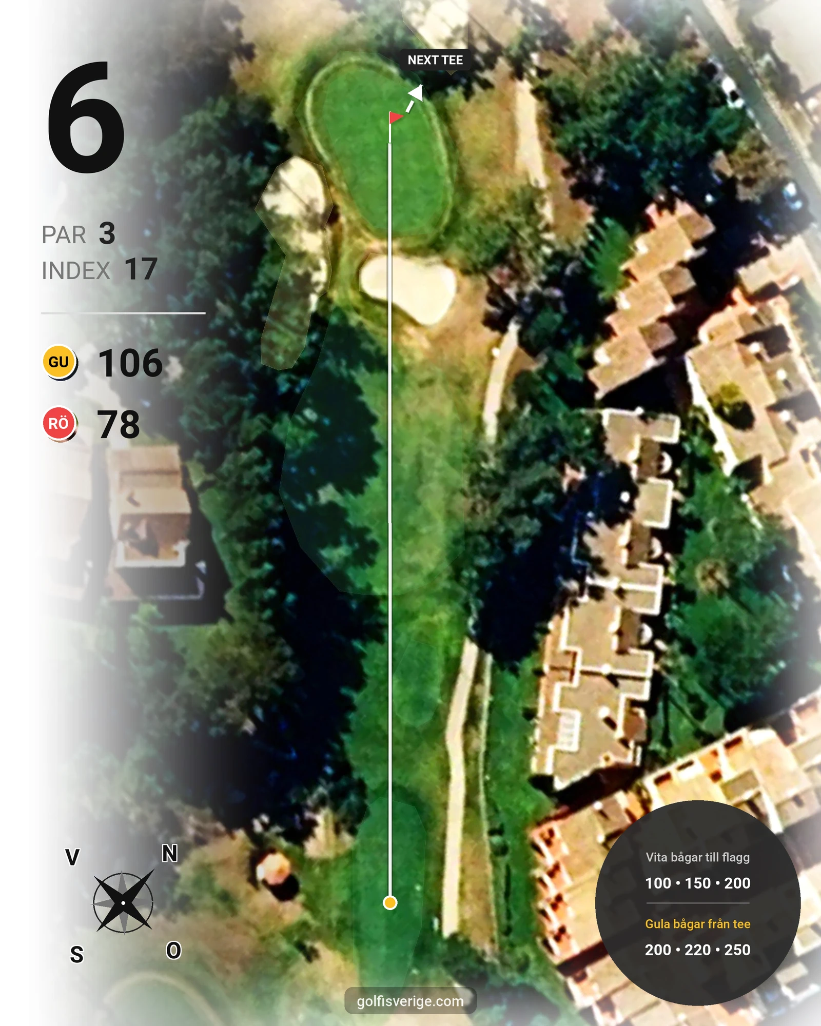 Banguide Islantilla 10-27 på SoloGolf - GolfiSpanien - Hål 6 karta